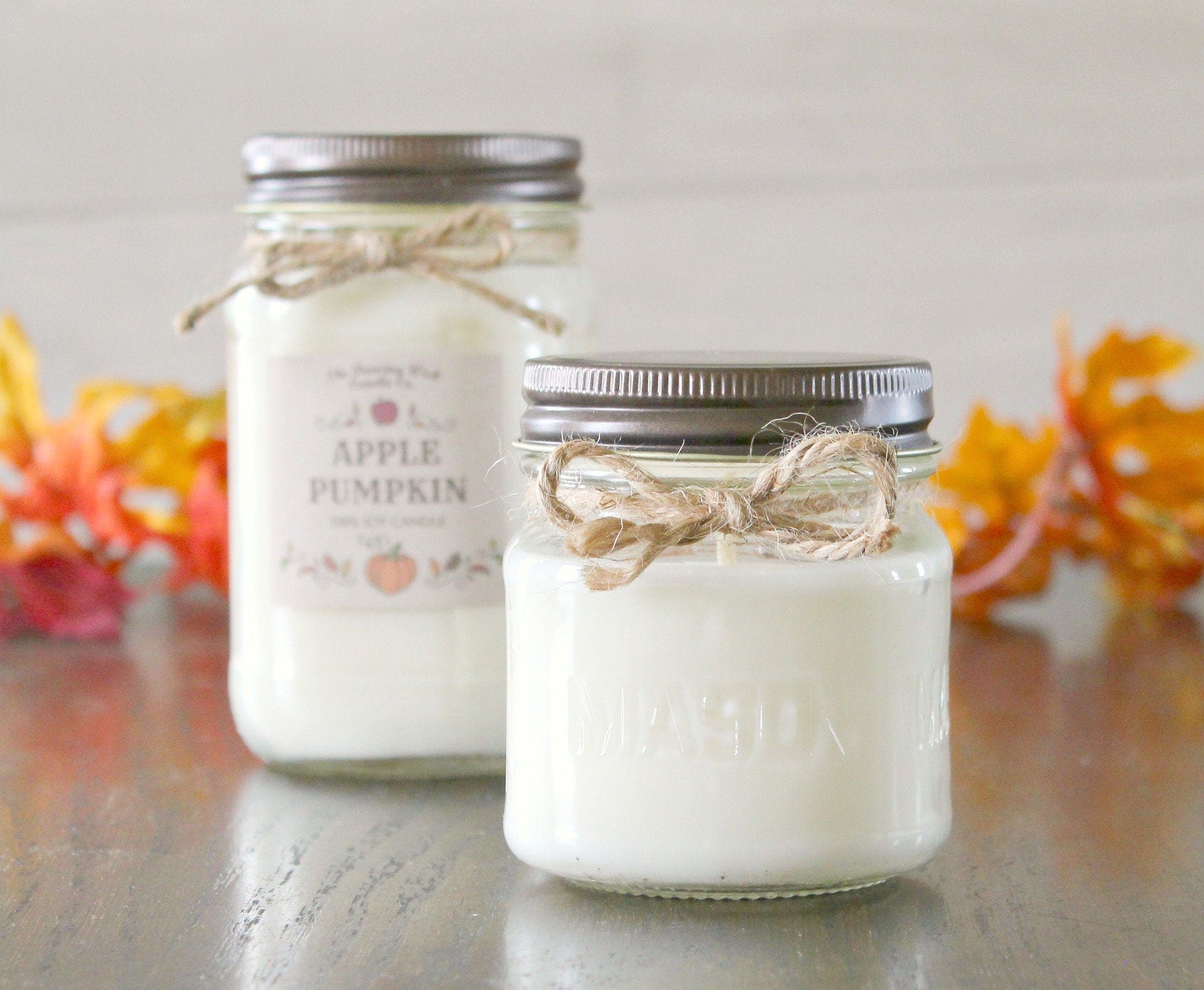 Apple Pumpkin Candle / Pure Soy / Fall Candle / Apple Candle / Autumn Candle / Handpoured / Mason Jar Candle / Scent Soy Candle