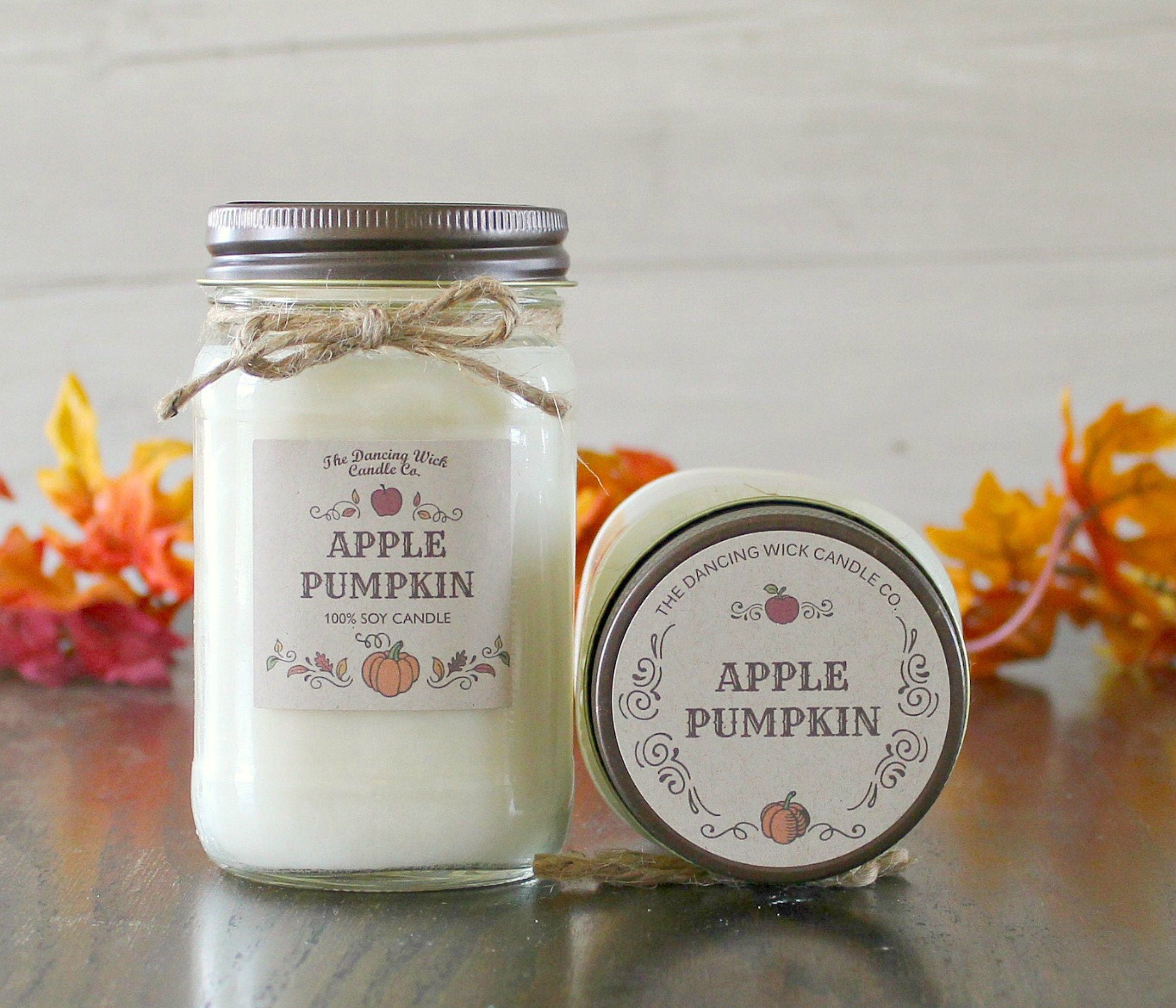 Apple Pumpkin Candle / Pure Soy / Fall Candle / Apple Candle / Autumn Candle / Handpoured / Mason Jar Candle / Scent Soy Candle