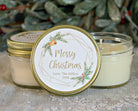 Bulk Christmas Candles / Corporate Gift / Christmas Gift / Personalized Favor/ Happy Holidays/ Merry Christmas/ Personalized 4oz Soy Candles