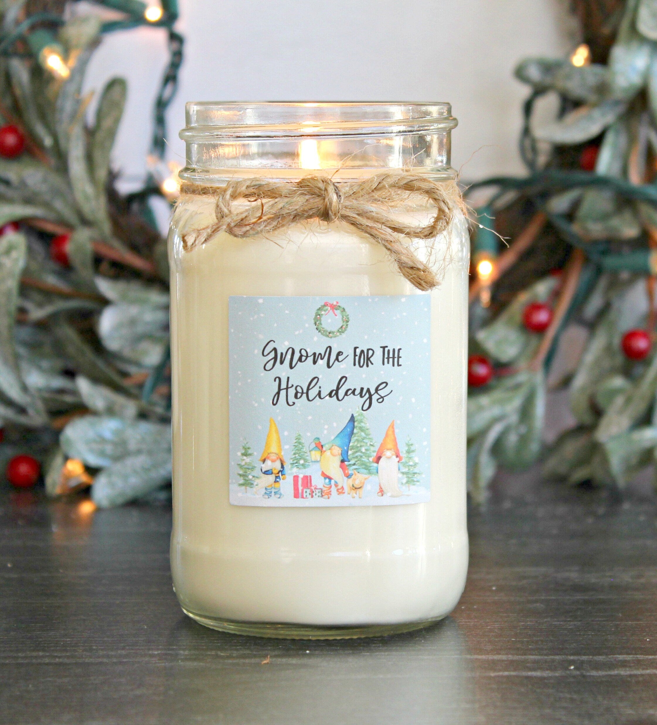 Gnome Christmas Candle / Holiday Gift Candle / Personalized Christmas Gift / Personalized Holiday Gift / Christmas Gift / Send Holiday Gift