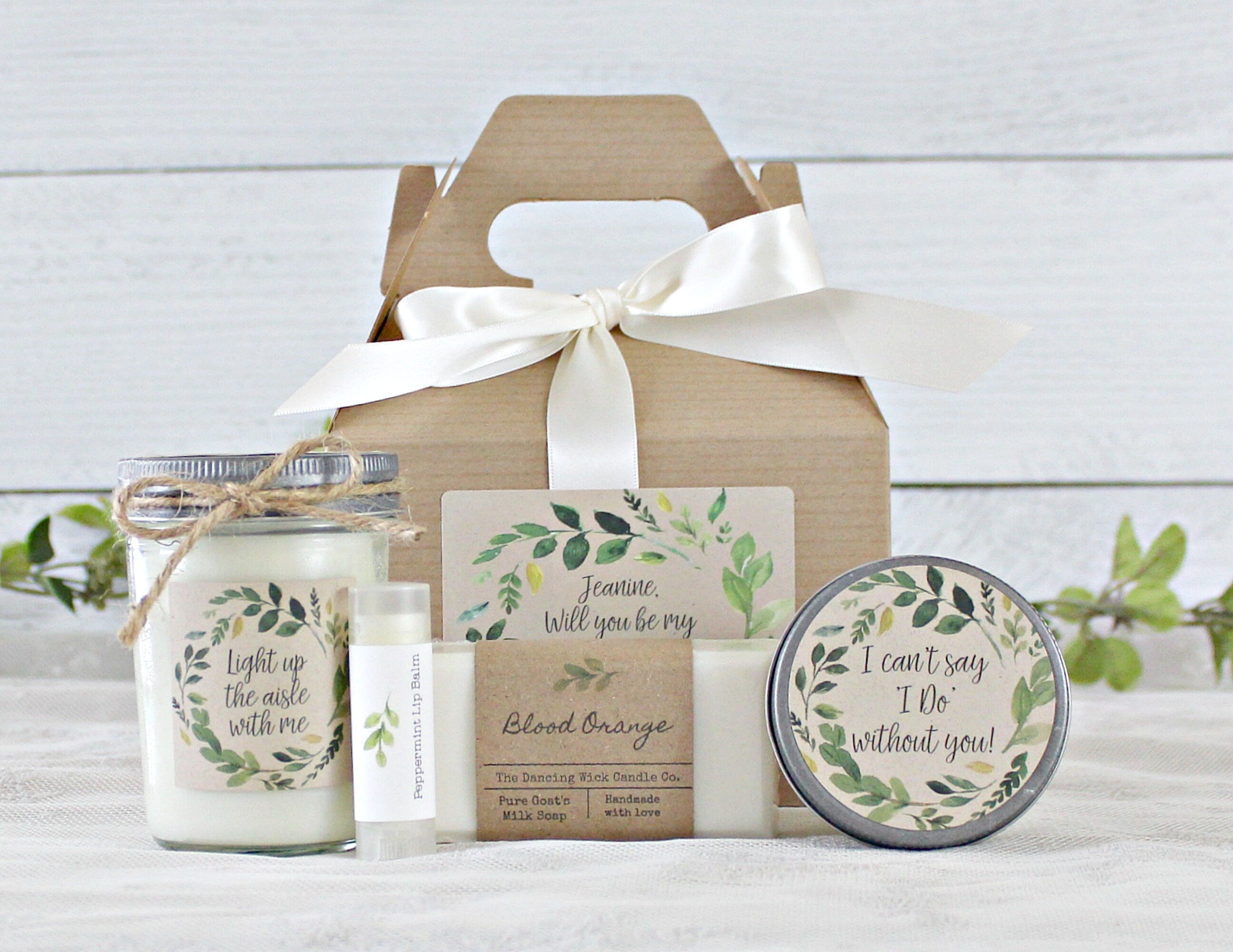 Will you be my Bridesmaid Box / Bridesmaid Proposal / Will You Be my Maid of Honor / Bridesmaid Box Gift / Greenery Wedding Gift Box