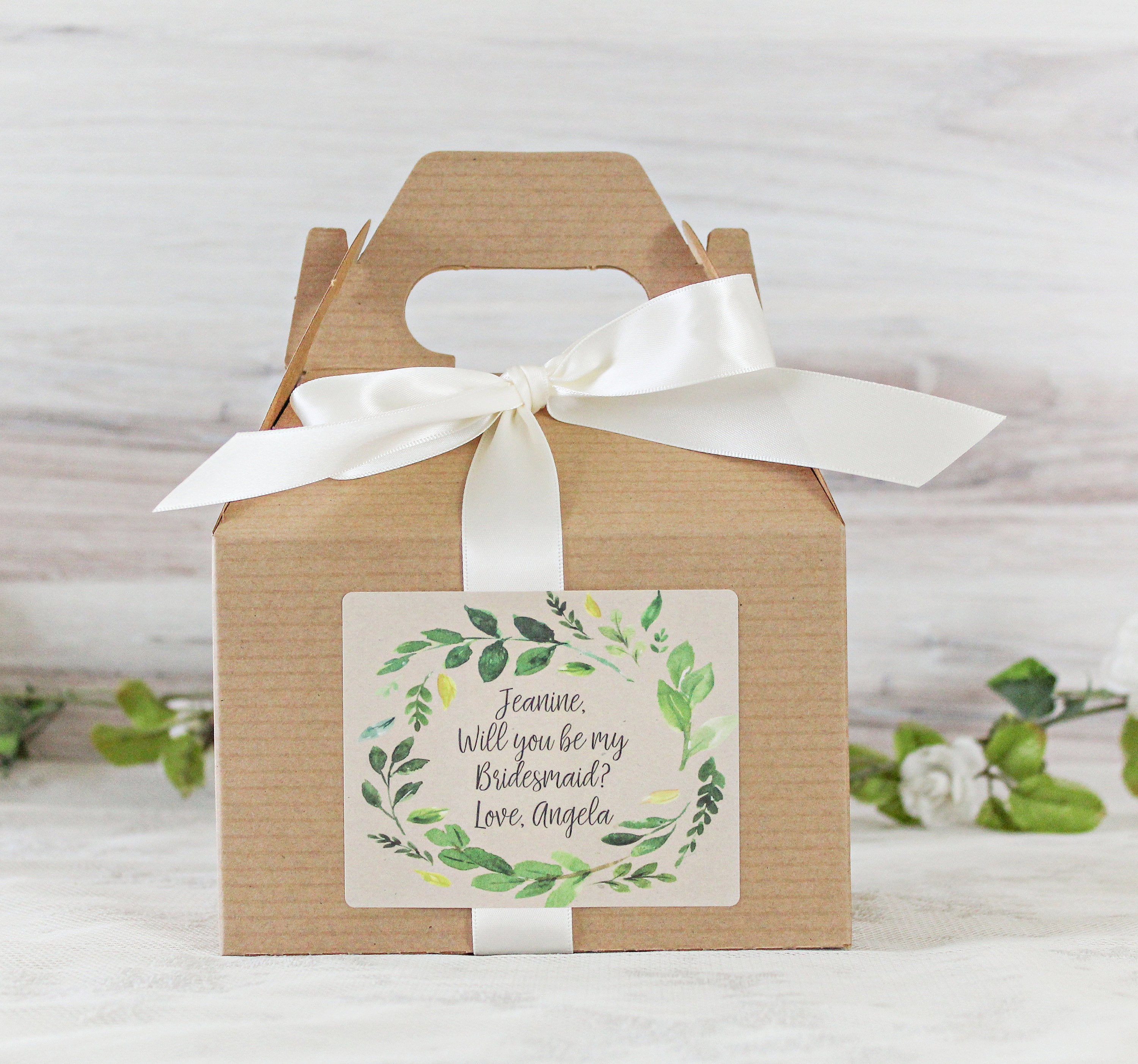 Will you be my Bridesmaid Box / Bridesmaid Proposal / Will You Be my Maid of Honor / Bridesmaid Box Gift / Greenery Wedding Gift Box