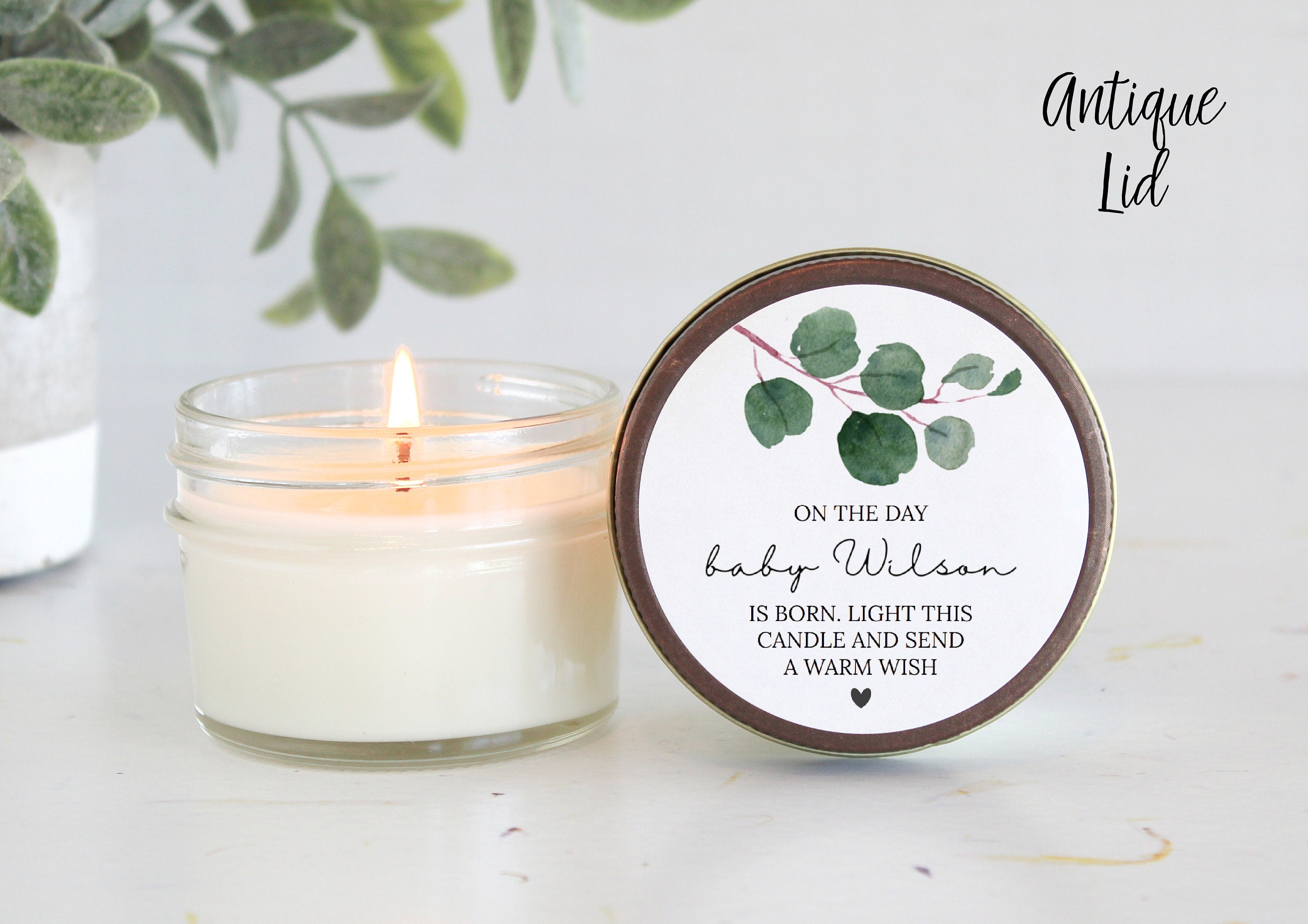 Baby Shower Favors / Prayer Candle Favors / Custom Baby Shower / for Guests / Eucalyptus Shower bundle / Baby Boy / Baby Girl / Soy Candle