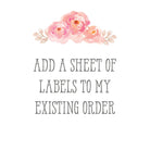 Add a sheet of labels to my existing order