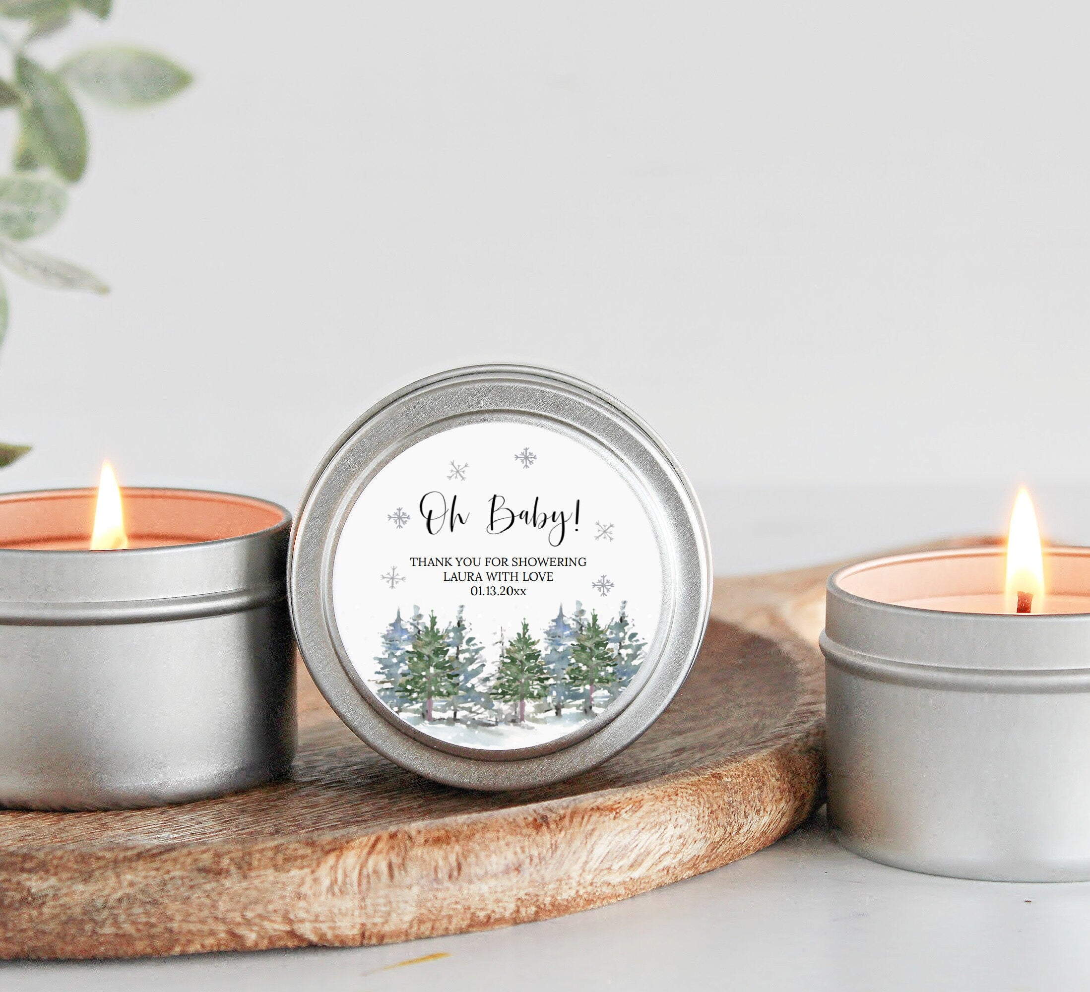 Winter Baby Shower / Candle Favors / For Guests in Bulk / Baby it's Cold Outside / Winter Wonderland / Christmas Baby / Poem Favor