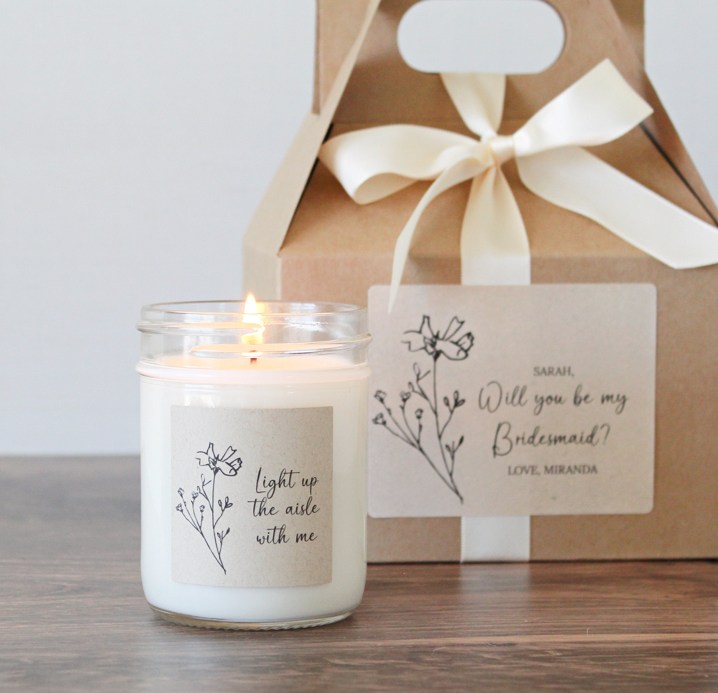 Bridesmaids Proposal Personalized Gift Boxes Will You Be My Bridesmaid Box Set Maid - Matron of Honor Proposal Light up the aisle with me