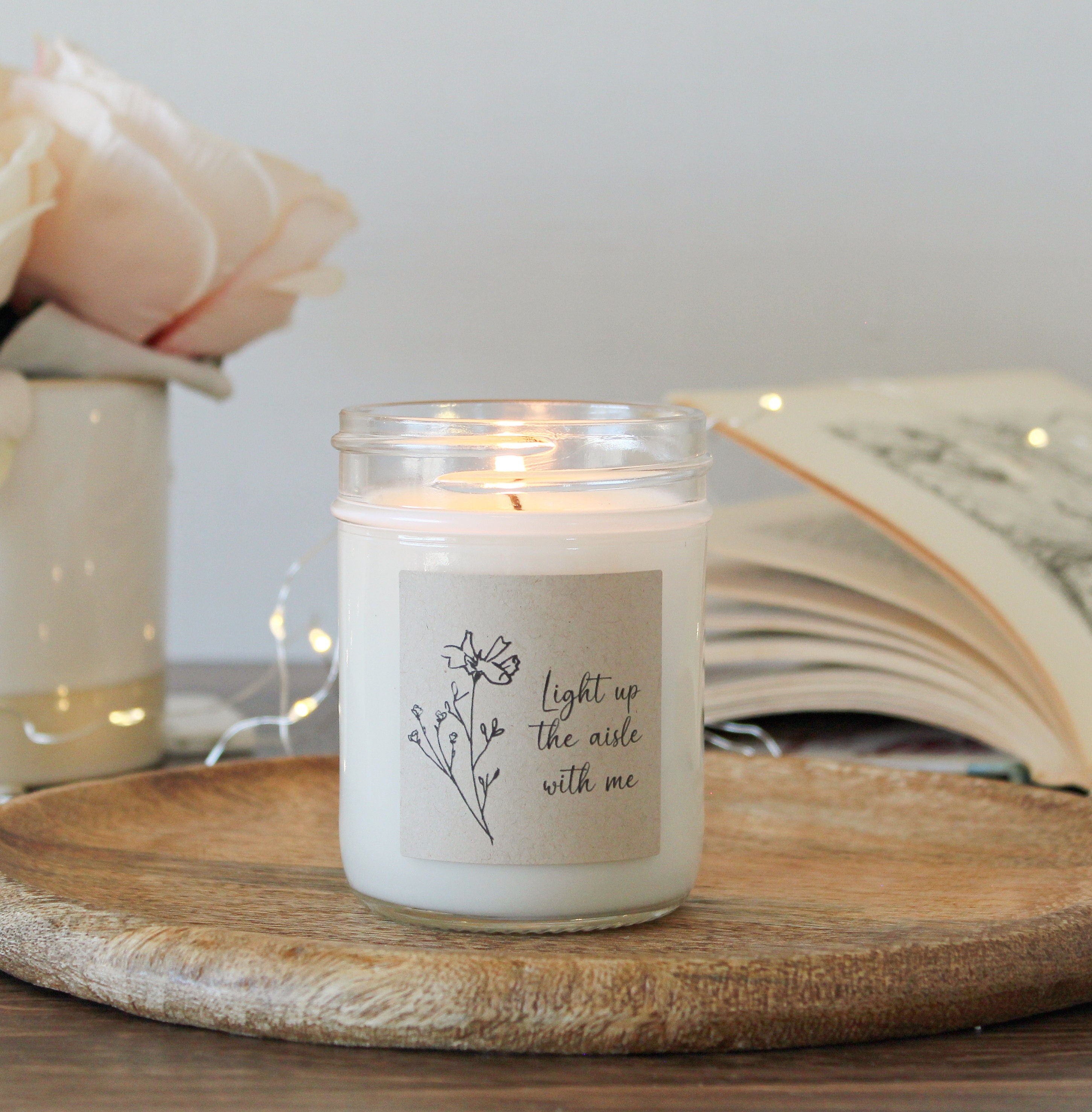 Bridesmaid Proposal Candle / Bridesmaid Gifts / Maid of Honor / Matron of Honor / Light up the aisle with me / I can't say I do without you