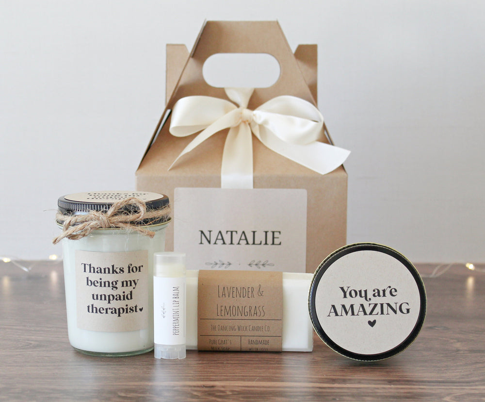 Funny Friendship Gift Box / Best Friend Gift / Thanks for being my unpaid Therapist / Gift for Her / Gift For Him / Birthday Gift / hyggee