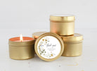 Wildflower Wedding Favors for Guests / Set of 10 Candle Favors / Boho Candle Favors / Personalized Wedding Favors / Gold Candle Tins