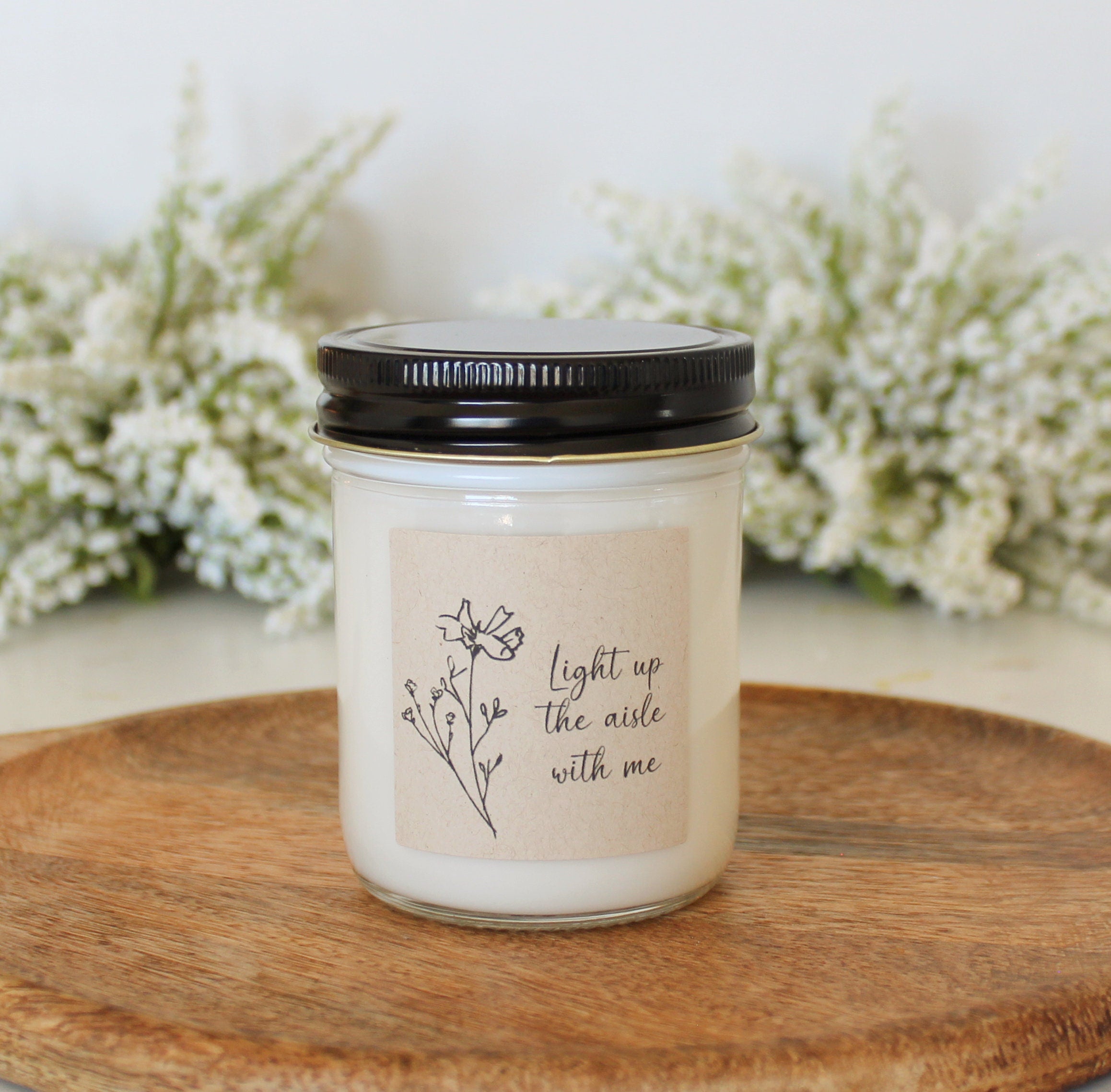 Bridesmaid Proposal Candle / Bridesmaid Gifts / Maid of Honor / Matron of Honor / Light up the aisle with me / I can't say I do without you