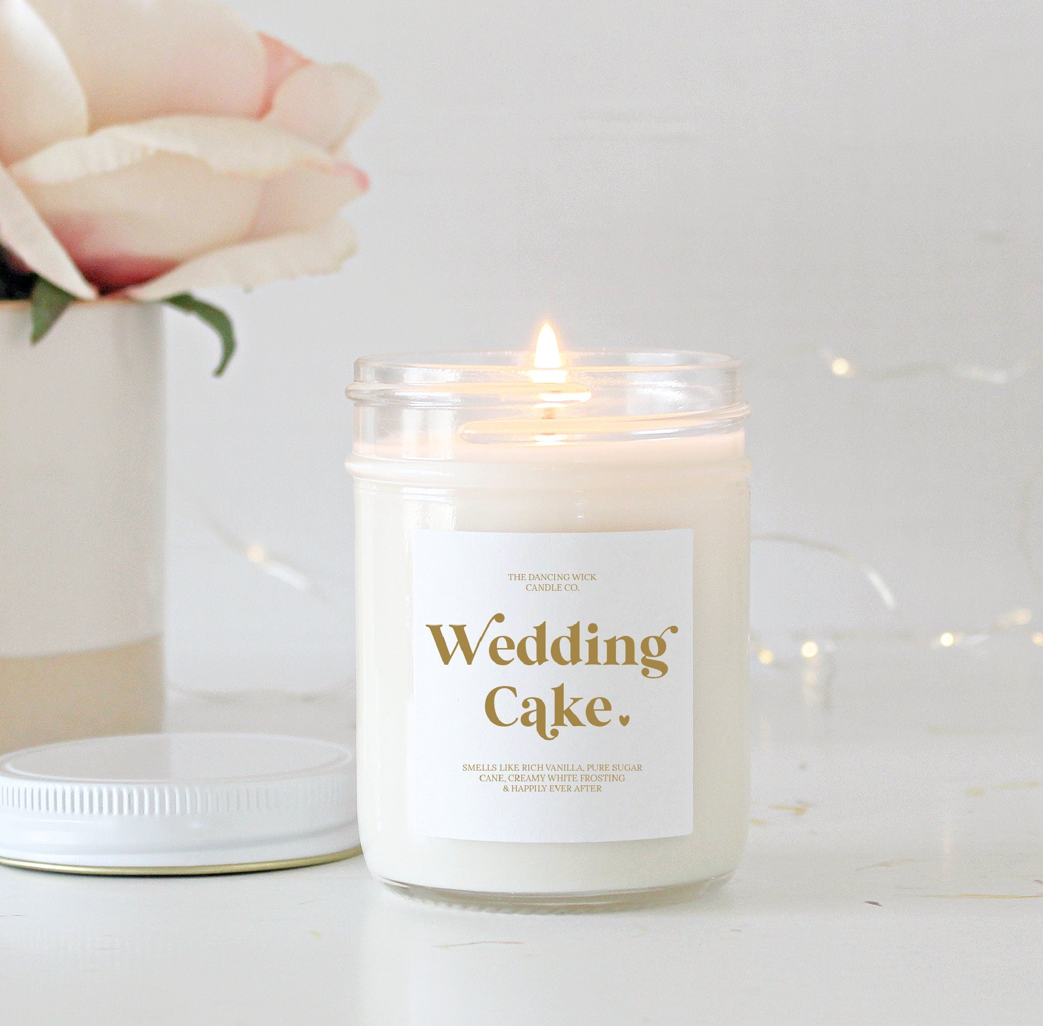 Wedding Cake Scented Soy Candle / Engagement Gift / Bridesmaid Gift / Wedding Gift / Bride & Groom / Smells like / Happily Ever After