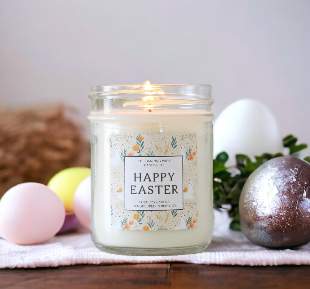 Happy Easter Candle / Easter Basket Gift / For Teen / Hostess Gift / Easter Decor / Easter Bunny / Scented Candle / Gift For Her /Soy Candle