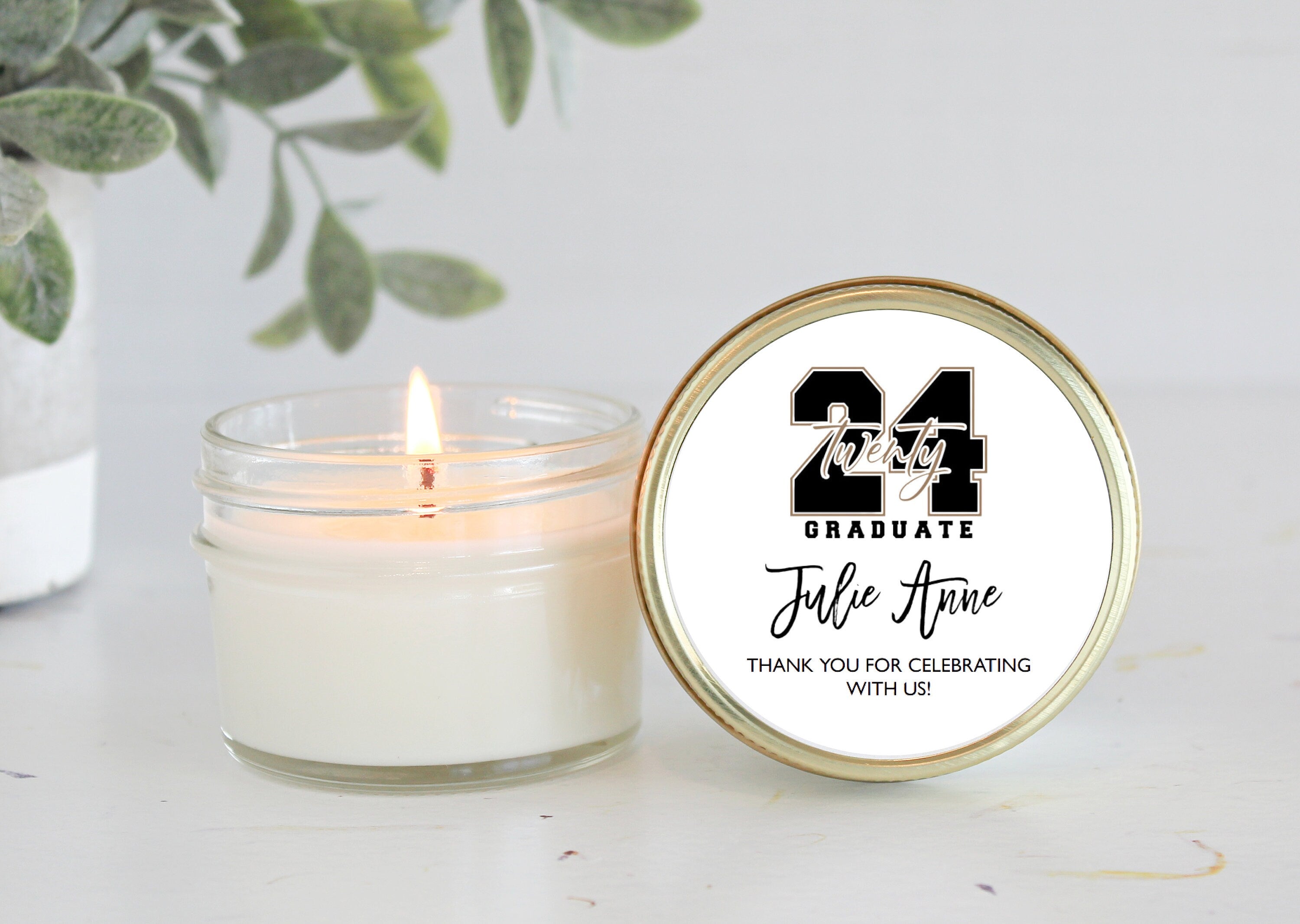 Personalized Class of 2024 Graduation Party Favors / Soy Candle Favors / For Guests in Bulk / College Graduation / High School Graduation