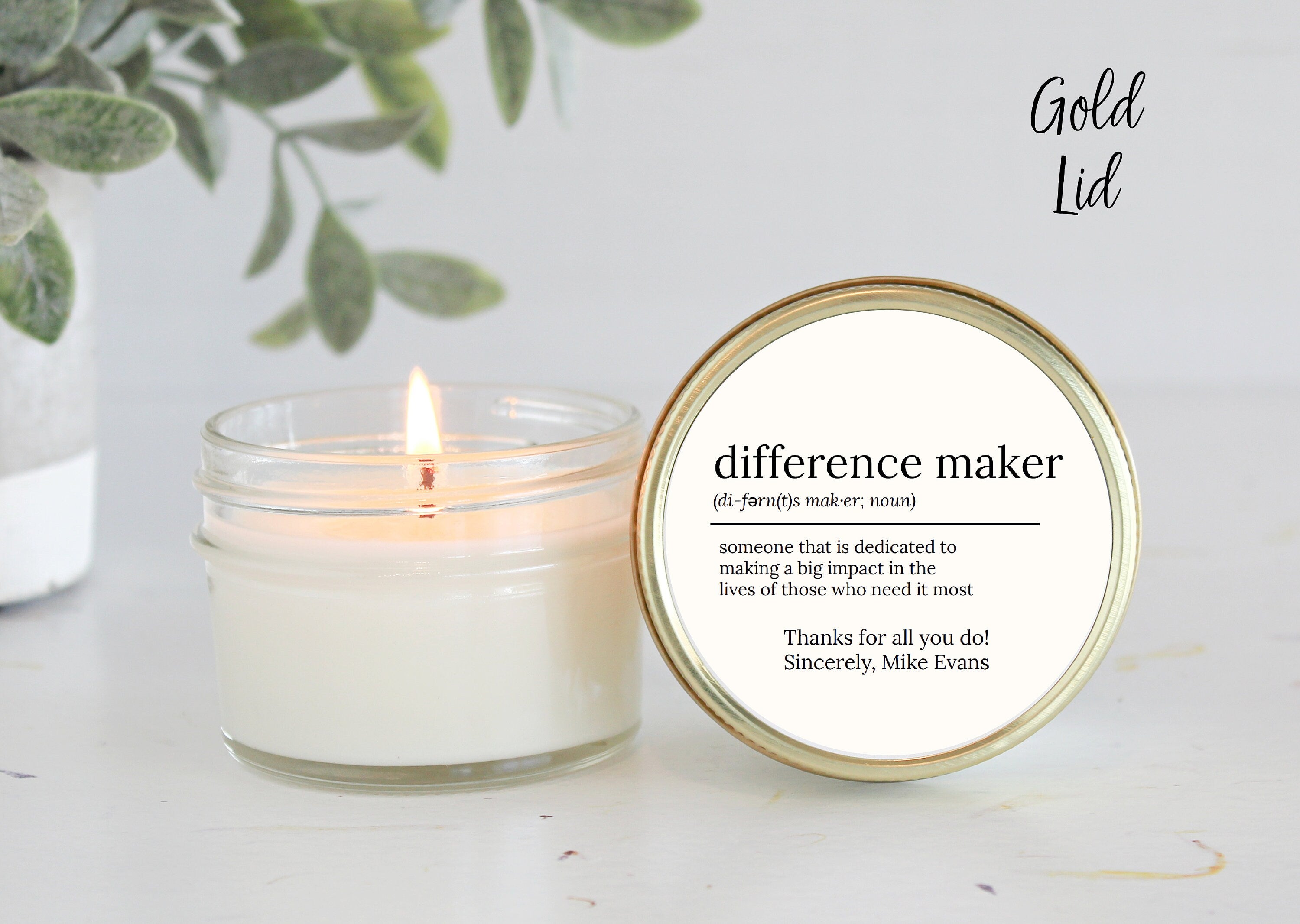 Difference Maker Soy Candle / Teacher Appreciation Gift / Corporate Gift / Event Favors / Nurse Appreciation / End of Year Gifts / Volunteer