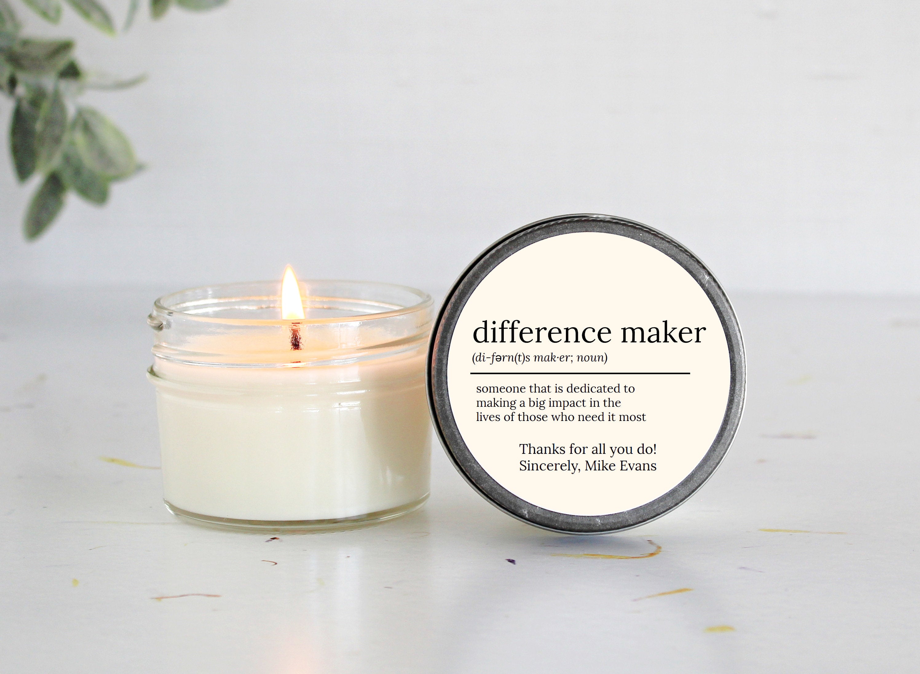 Difference Maker Soy Candle / Teacher Appreciation Gift / Corporate Gift / Event Favors / Nurse Appreciation / End of Year Gifts / Volunteer