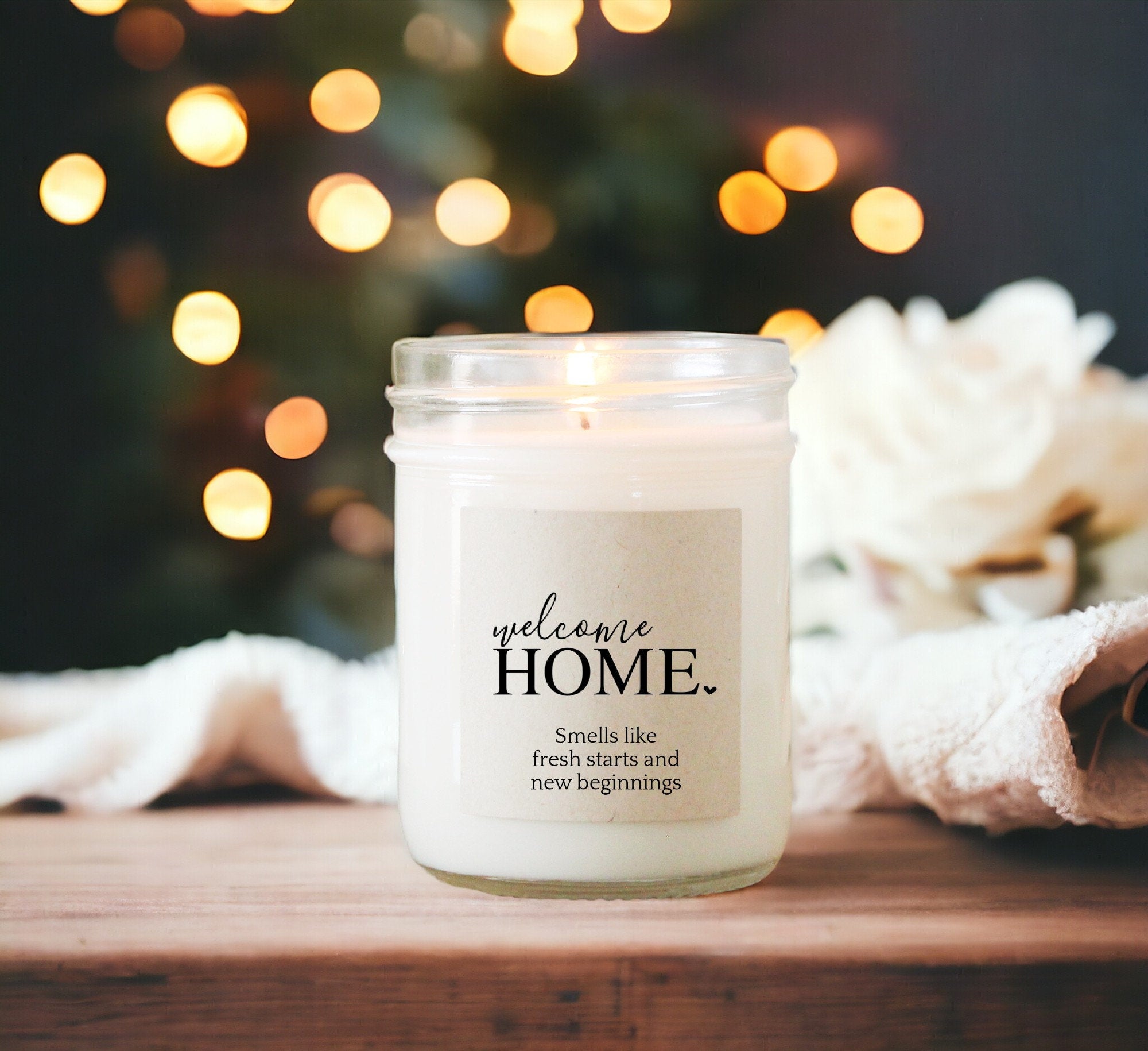 Welcome Home Candle / Smells like fresh starts and new beginnings / New Home Gift / Housewarming candle / Realtor Gift