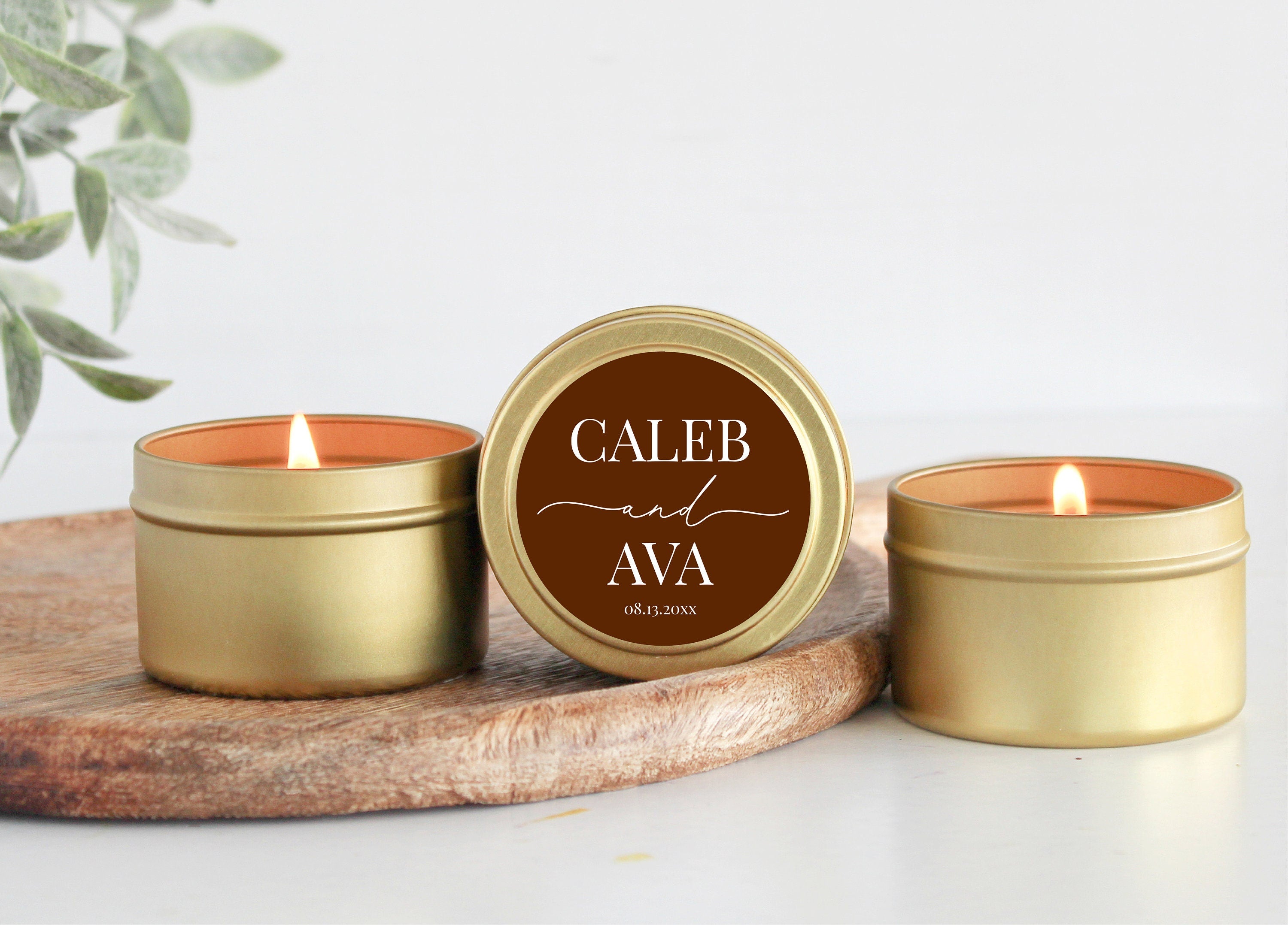 Bulk Wedding Favors / Set of 10 Candles / for Guests / Personalized / Rustic / Gold Tin / Silver Tins / Unique Wedding Favors / Party Favors