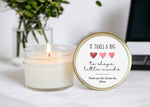 Personalized Teacher Gift / Personalized 4oz Candle Favors / It takes a big heart to teach little minds /Soy Candle Favors /Gift for Teacher