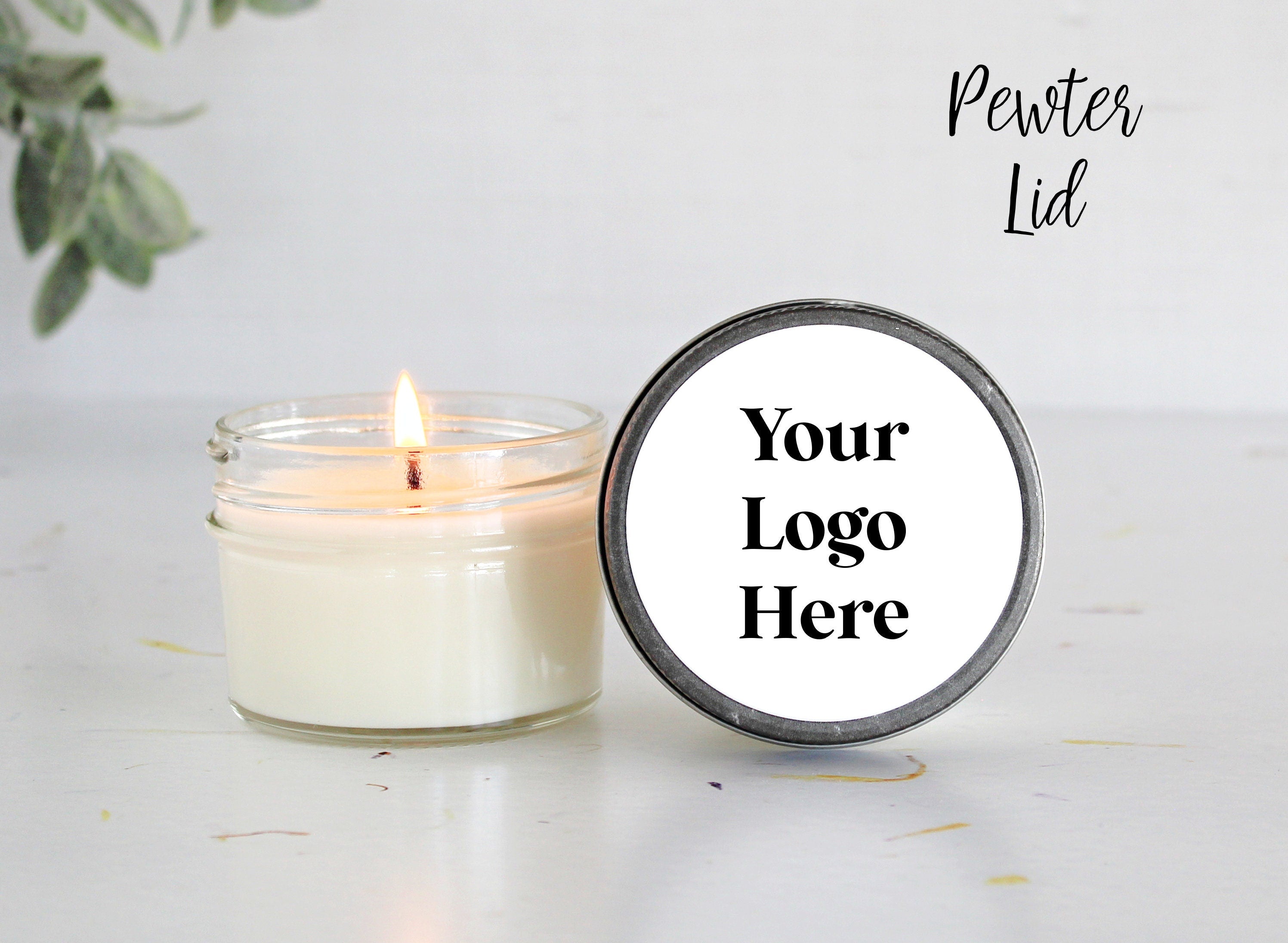 Your Logo Candles / 4 oz soy candle favor / Holiday Gifts / For Clients / Employees / Personalized / For Swag / Company Logo Gift / Realtor