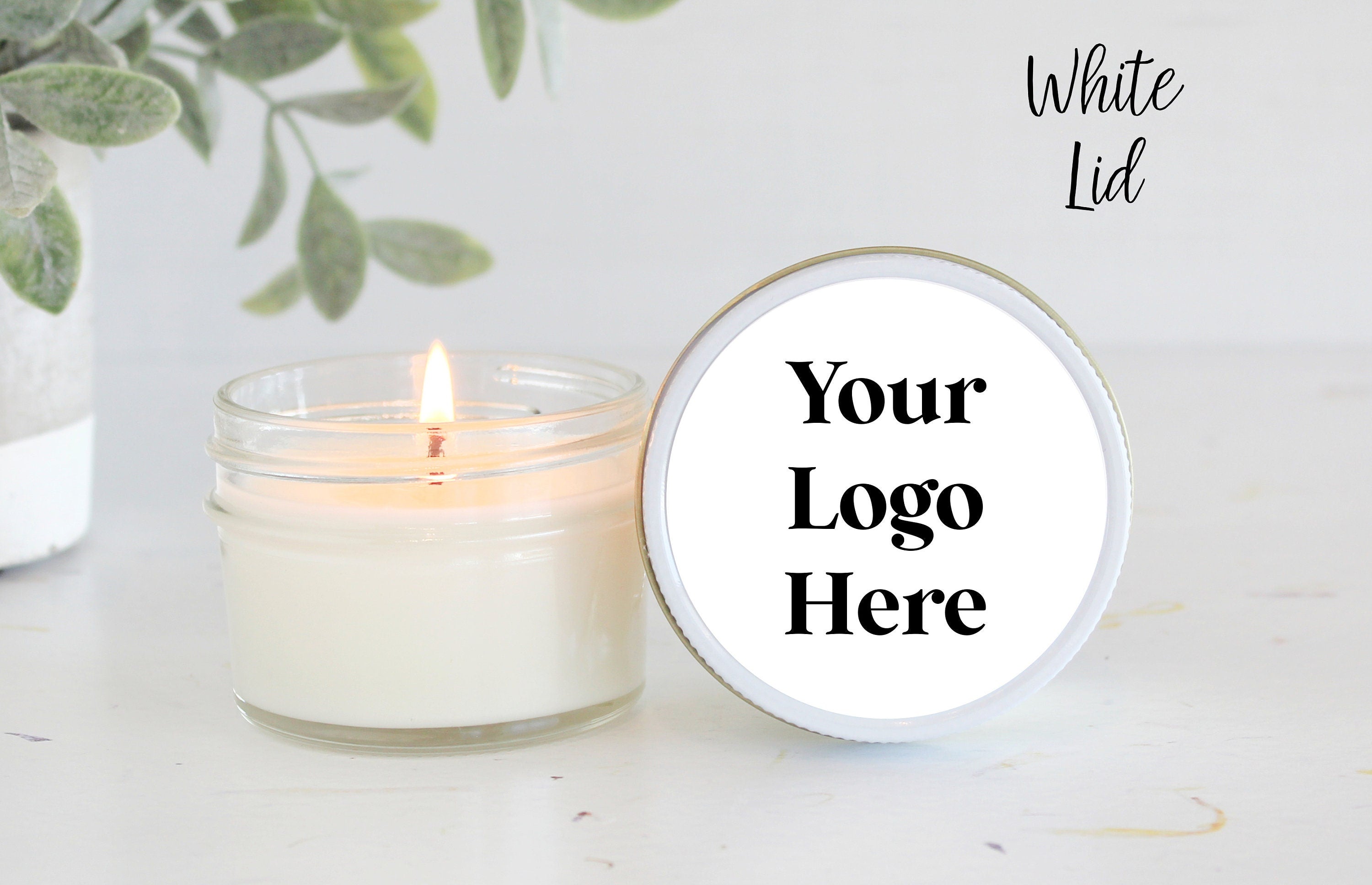 Your Logo Candles / 4 oz soy candle favor / Holiday Gifts / For Clients / Employees / Personalized / For Swag / Company Logo Gift / Realtor