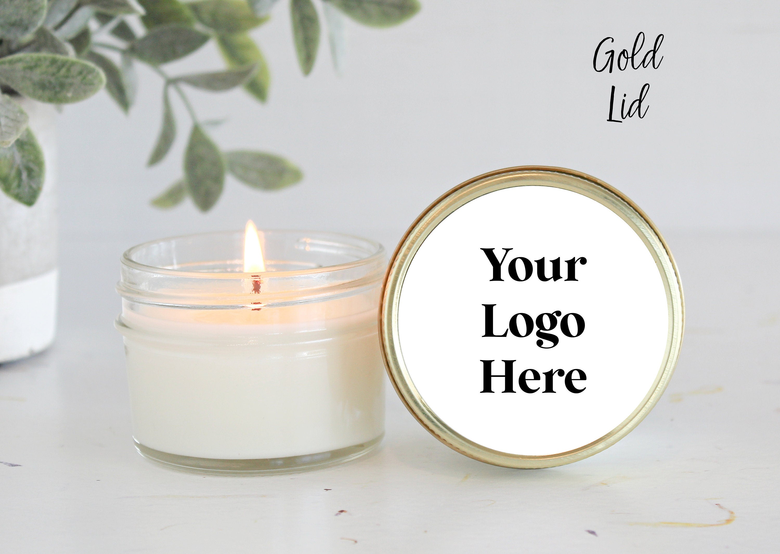 Your Logo Candles / 4 oz soy candle favor / Holiday Gifts / For Clients / Employees / Personalized / For Swag / Company Logo Gift / Realtor