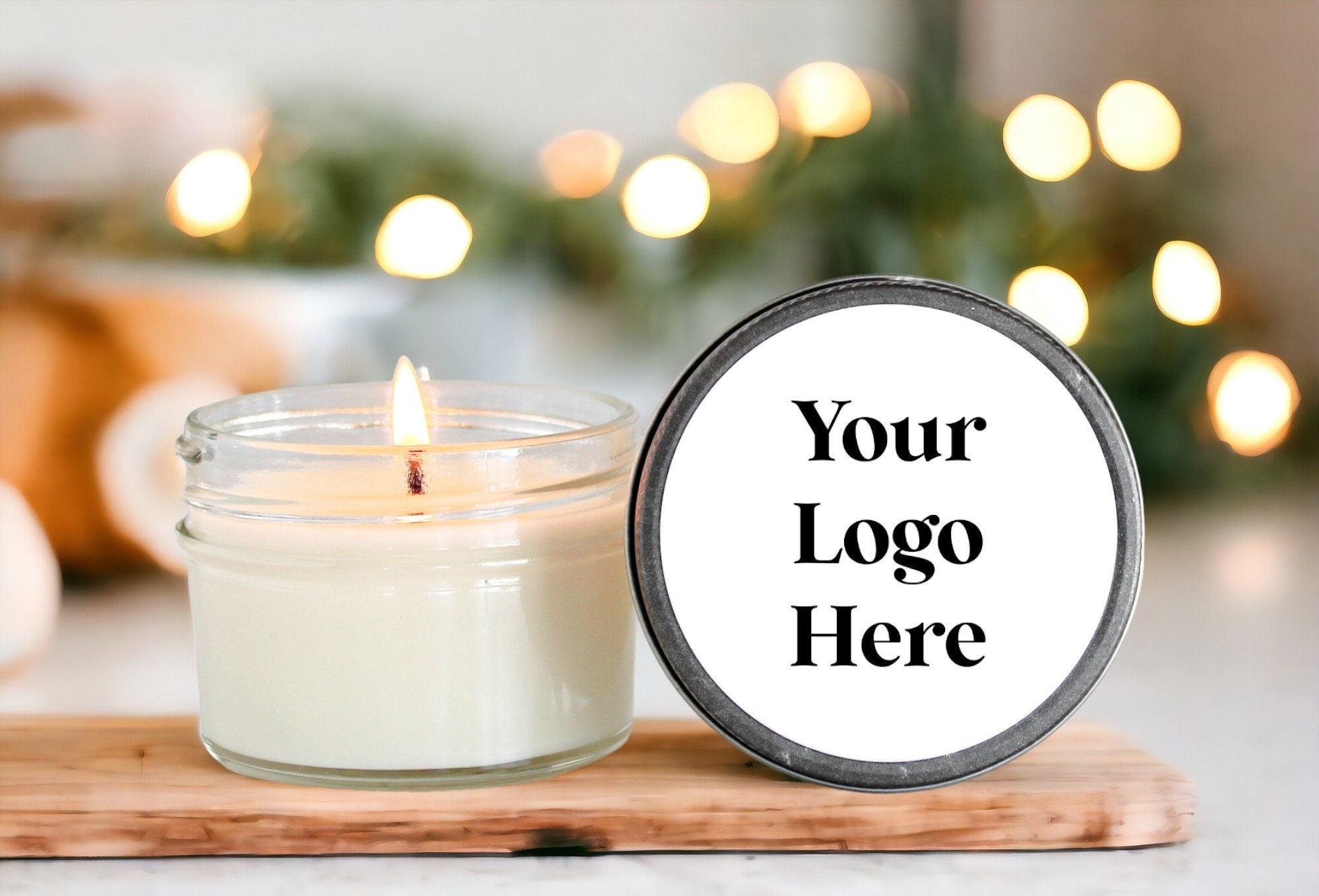 Your Logo Candles / 4 oz soy candle favor / Holiday Gifts / For Clients / Employees / Personalized / For Swag / Company Logo Gift / Realtor