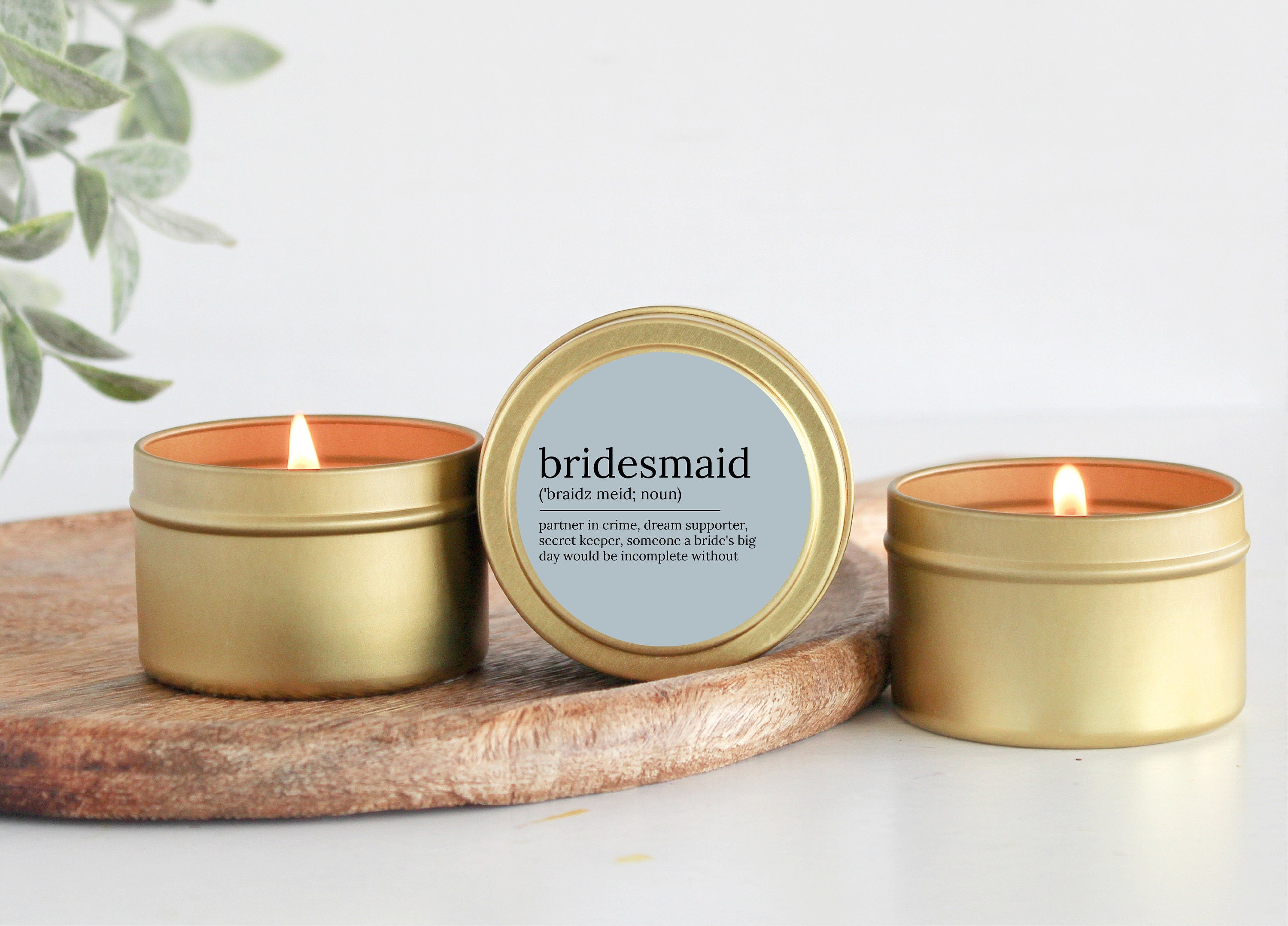 Bulk Bridesmaid Proposal Gift / Bridesmaid noun candle / Soy Candle Tin / Small Bridesmaid Gift / Bridal Party Box Idea / Gift From Bride
