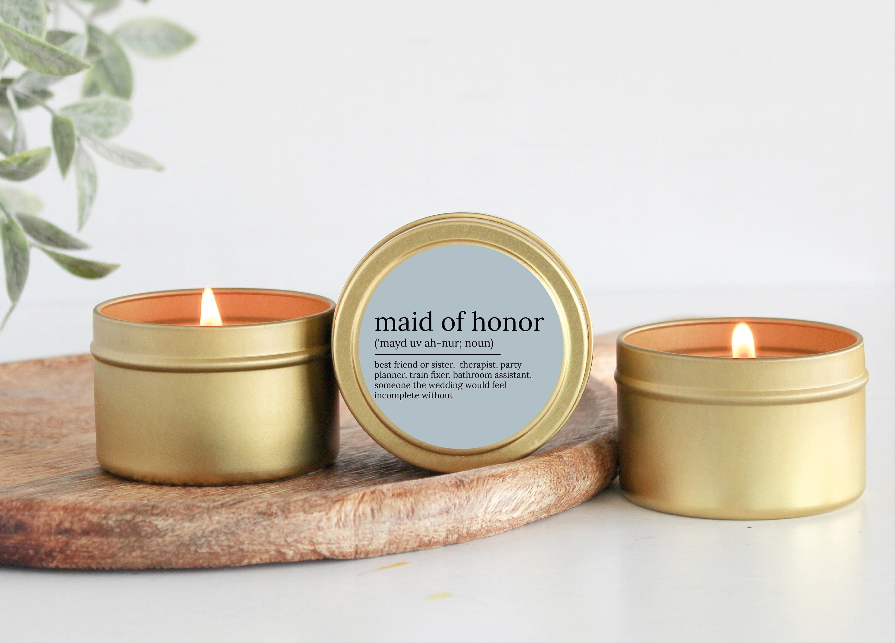 Maid of Honor Proposal Gift / Maid of Honor noun candle / Soy Candle Tin / Small Bridal Party Gift / Bridal Party Box Idea / Best Friend
