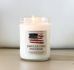 Smells Like Freedom Soy Candle / American Flag / July 4th Patriotic Gift / Scented Candle / Independence Day Home Decor Summer Hostess Gift