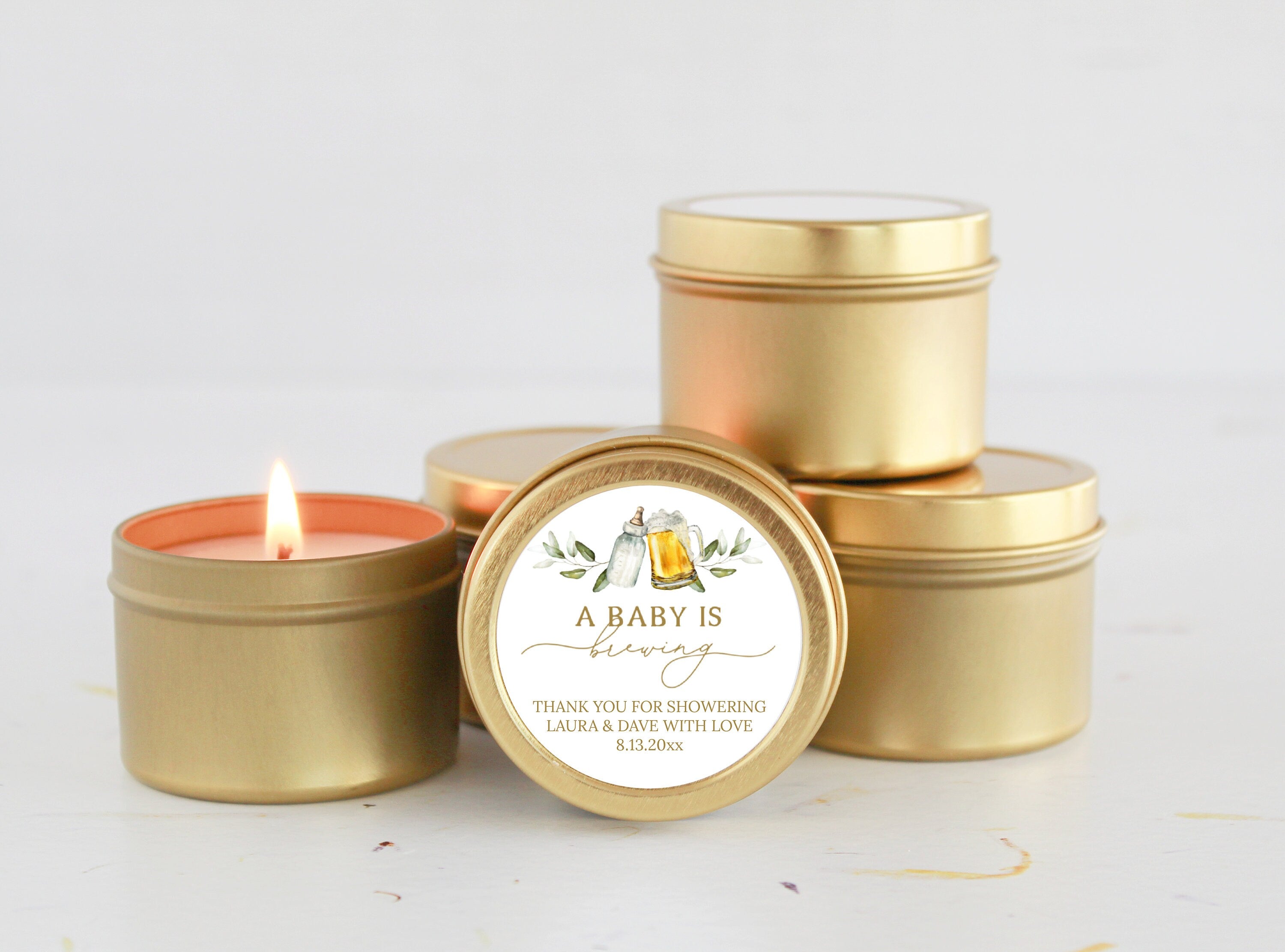 A Baby is Brewing / Bulk Candle Favors for Guests / Beer & Bottle Baby Shower / Coffee Baby Shower / Coed Baby Shower / Personalized Favors