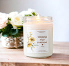 Sending Sunshine Gift Candle / Gift for Her / Sunflower / Sympathy Gift / Thinking of you / Mental Health / Personalized / Get Well Soon