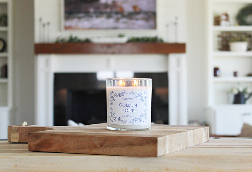 Scented Soy Candle in Blue Toile Tumbler Jar / Hand-Poured / Dual Wick / Cottage Decor / French Country / Strong Burning / Coastal