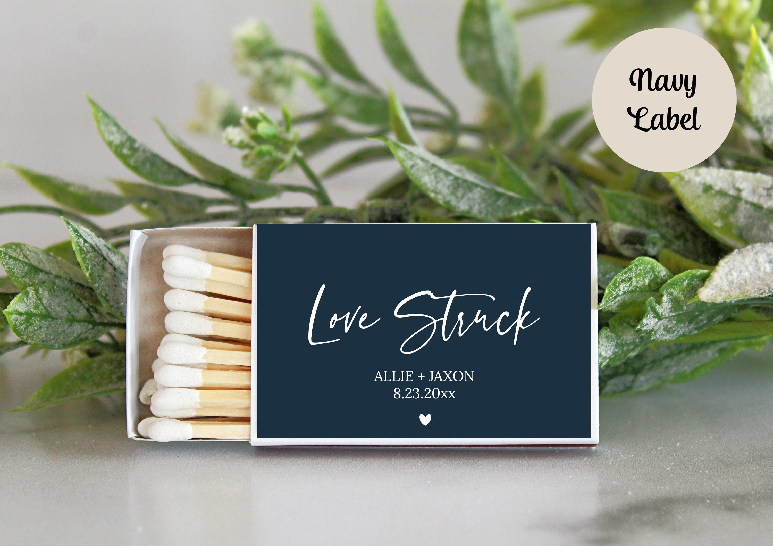 Love Struck Personalized Matches / Set of 10 / Wedding Favors / Reception Favors / Bridal Shower / Engagement Party Favors