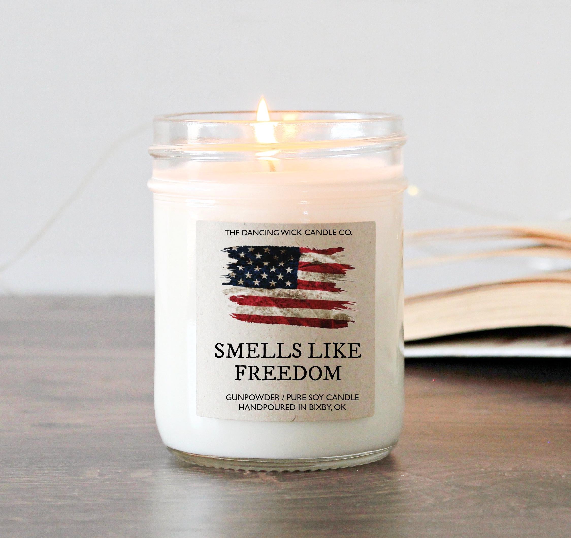 Smells Like Freedom Soy Candle / American Flag / July 4th Patriotic Gift / Scented Candle / Independence Day Home Decor Summer Hostess Gift