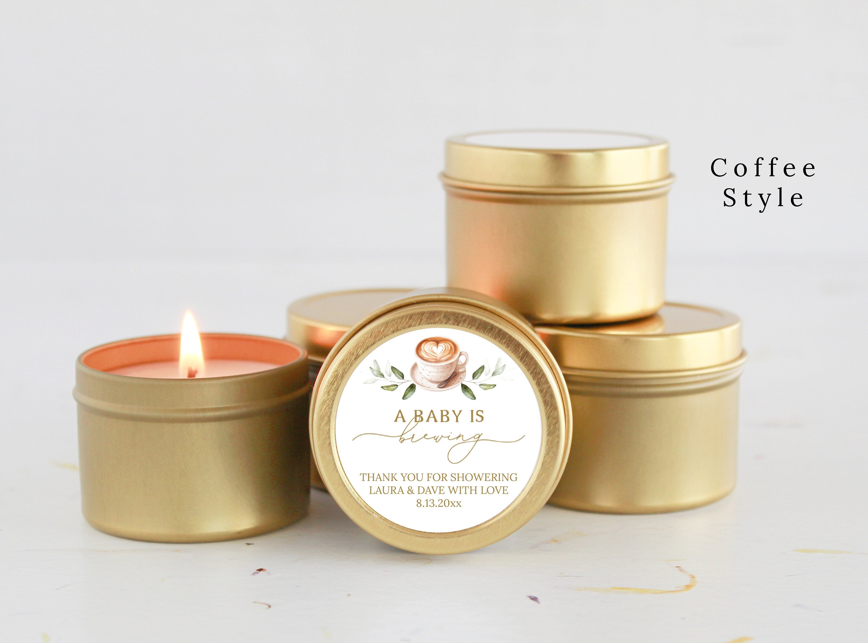 A Baby is Brewing / Bulk Candle Favors for Guests / Beer & Bottle Baby Shower / Coffee Baby Shower / Coed Baby Shower / Personalized Favors