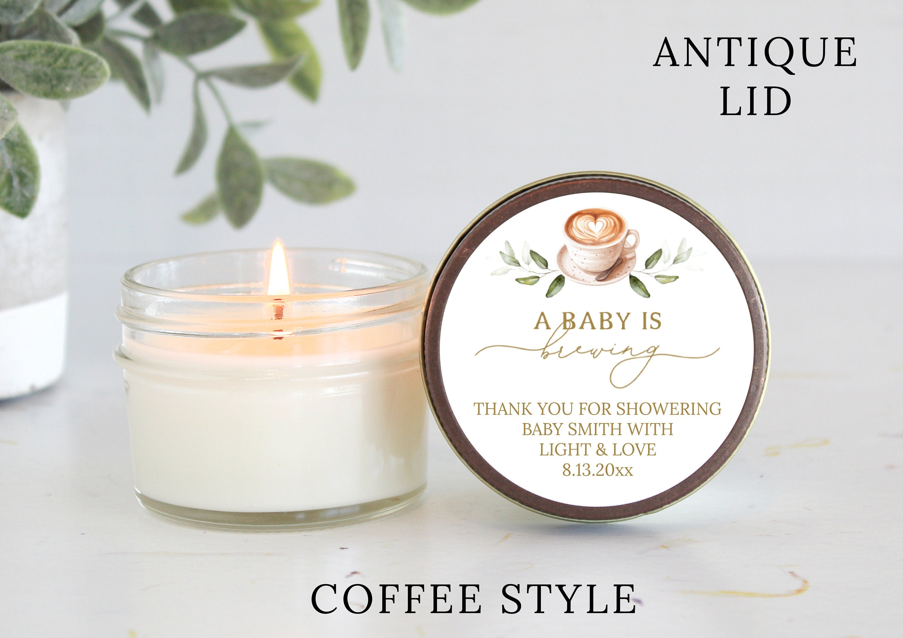 A Baby is Brewing / 4 oz Soy Candle Favor / Boy Baby Shower / Girl Baby Shower / Coed Baby Shower / Custom Party Favors Coffee Beer Bottle