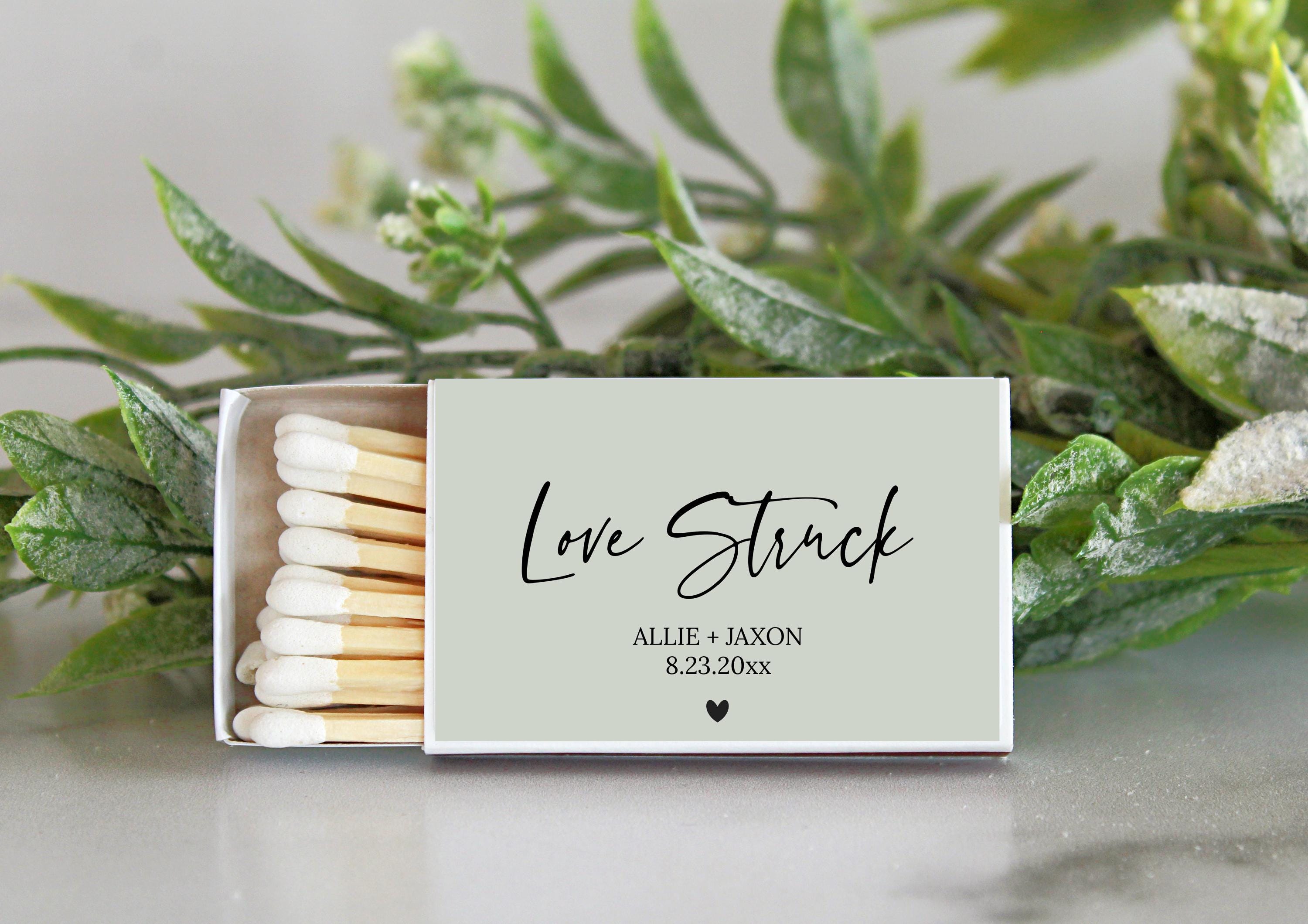 Love Struck Personalized Matches / Set of 10 / Wedding Favors / Reception Favors / Bridal Shower / Engagement Party Favors