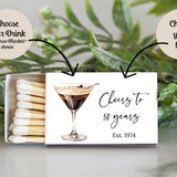 Adult Birthday Party Match Box Favors / Personalized / Set of 10 / Cheers! / Dirty 30 / 50th Birthday / 21st Birthday / Party Favors / Drink