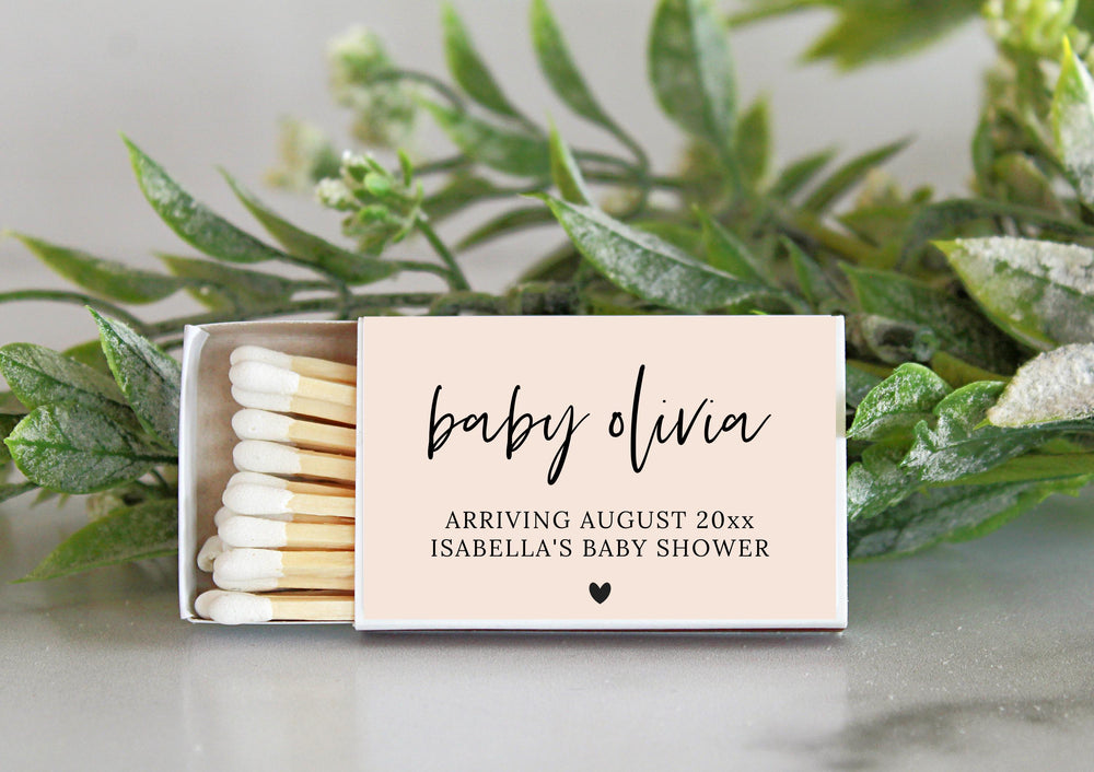 BULK Baby Shower Matches / SET OF 10 / Custom Matches / Baby Shower Favors / Personalized Shower Favors / Custom Party Favors / Unique Favor