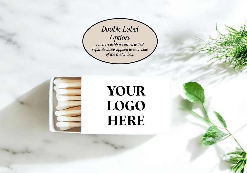 Bulk Logo Match Boxes / Custom Brand Design / Personalized Matches / Custom Promotional Great Business Branding / Double Label Style