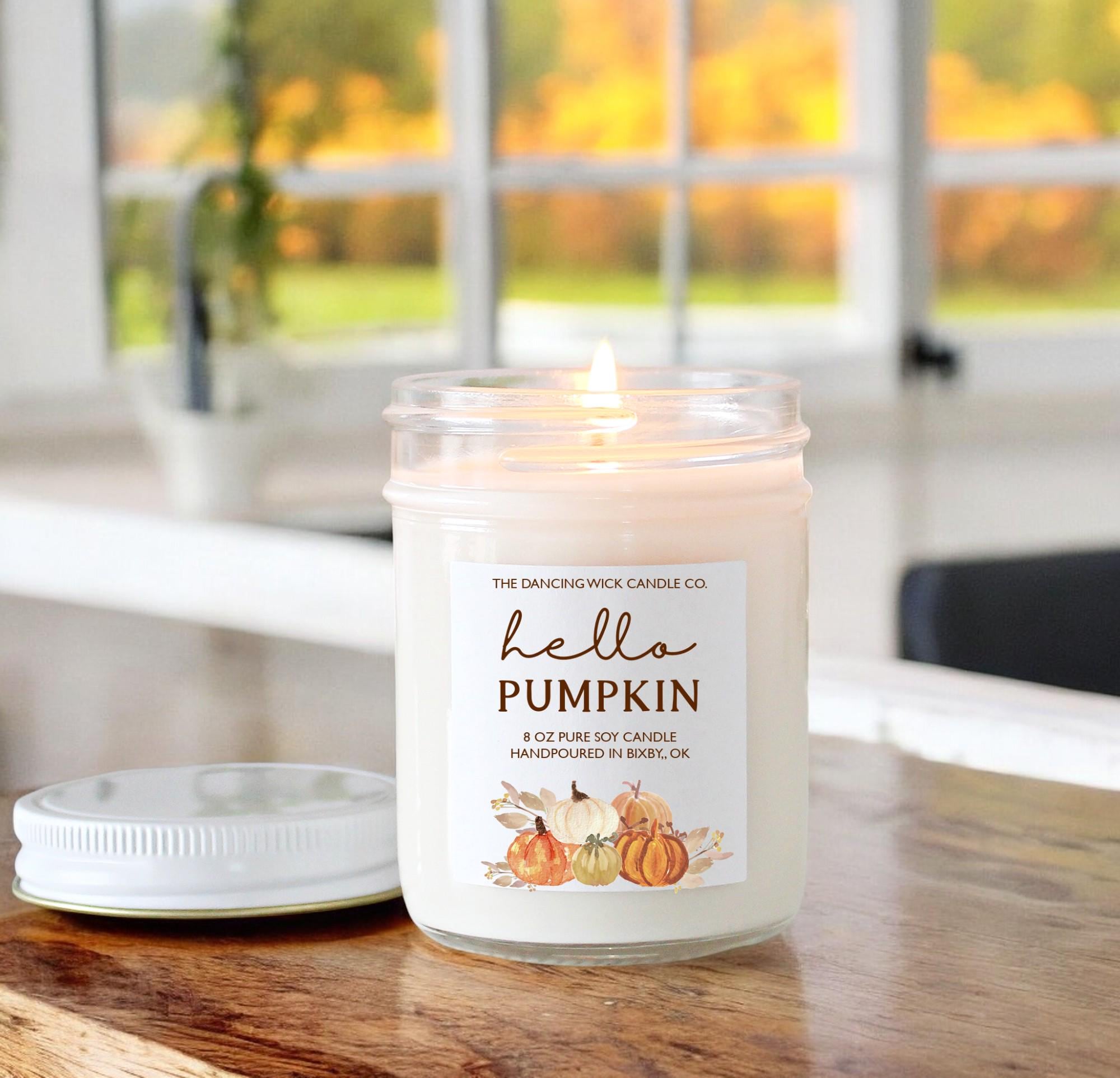 Hello Pumpkin Fall Candle / Autumn Decor / Friendsgiving / Thanksgiving / Hostess Gift / Scented Soy Candle / Pumpkin Spice / Cinnamon