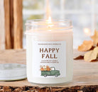 Happy Fall Soy Candle / Autumn Decor / Cute Fall Decor / Thanksgiving / Hostess Gift / Scented Candle / Pumpkin Spice / Rustic Truck