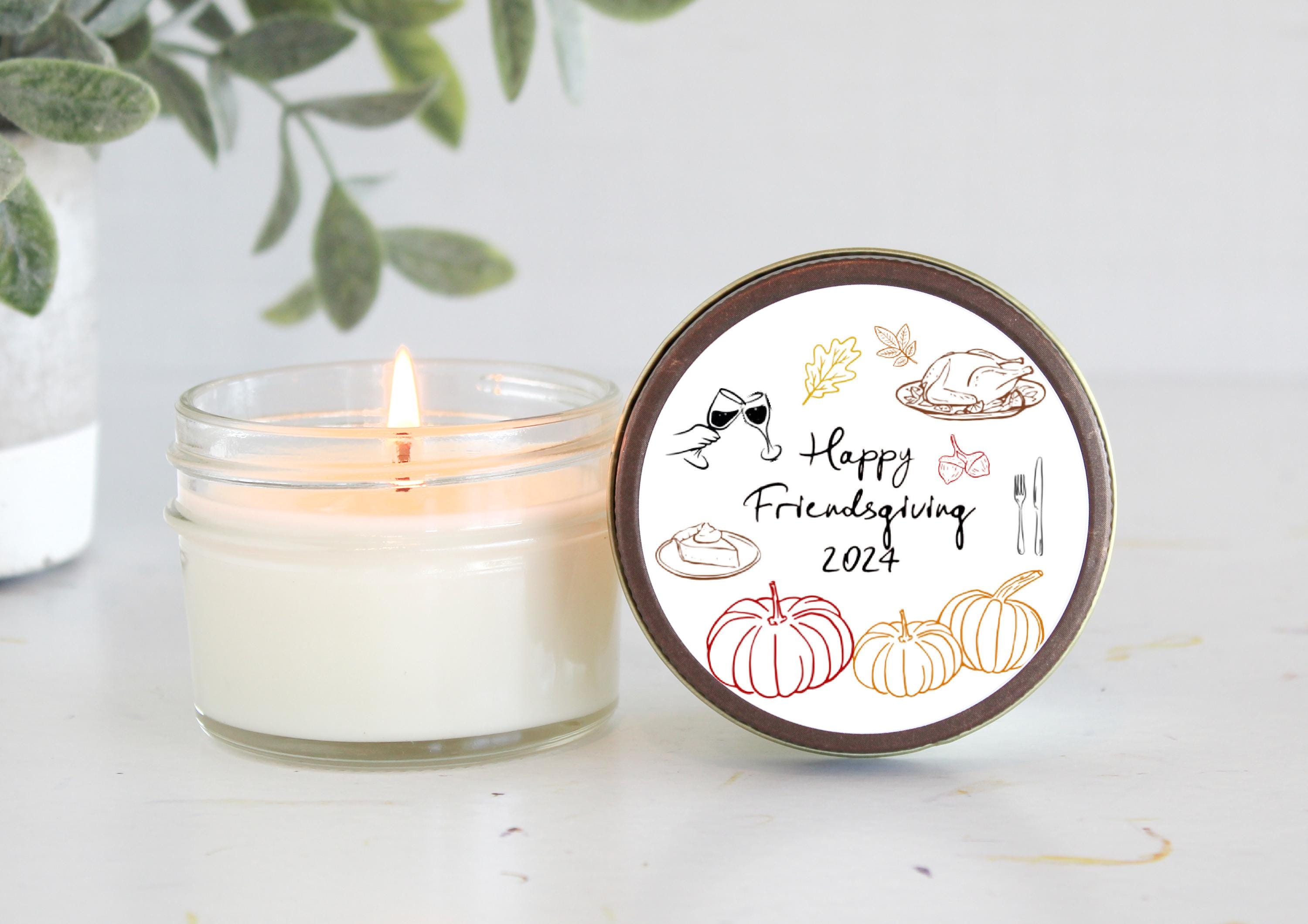 Friendsgiving Candle Favor / So very Thankful for you / Thanksgiving Table / Fall Candle / Hostess Gift / 4 oz. Candle Favors