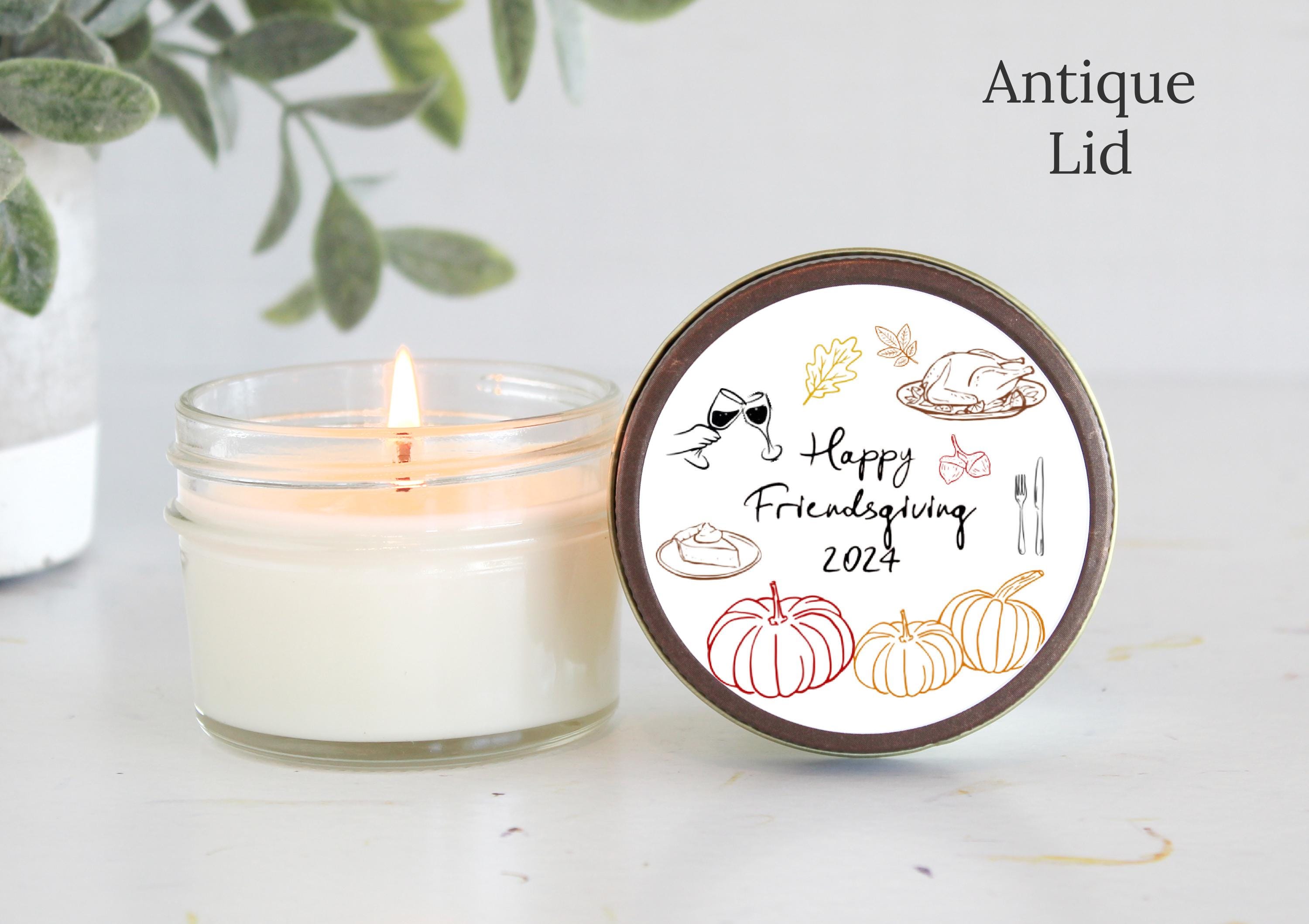 Friendsgiving Candle Favor / So very Thankful for you / Thanksgiving Table / Fall Candle / Hostess Gift / 4 oz. Candle Favors