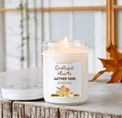 Grateful Hearts Gather Here / Thanksgiving Table Candle / Hostess Gift / Thanksgiving Gift / 16 oz. Pure Soy / Thanksgiving Decor