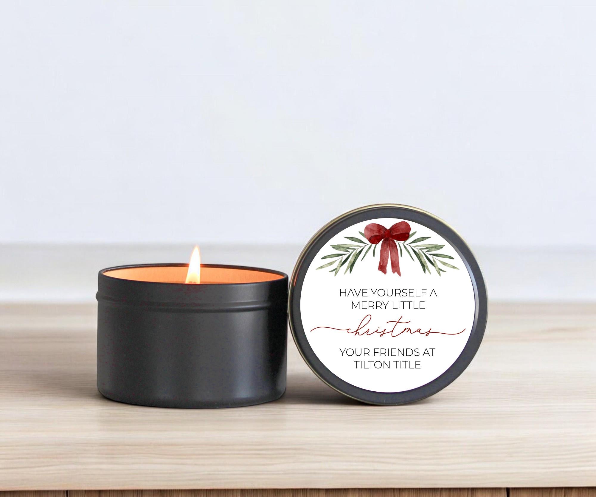 Christmas Candle Tins / Bulk Set of 10 / Have Yourself A Merry Little Christmas / Holiday Gift / Custom Candles Neighbor Christmas Gift