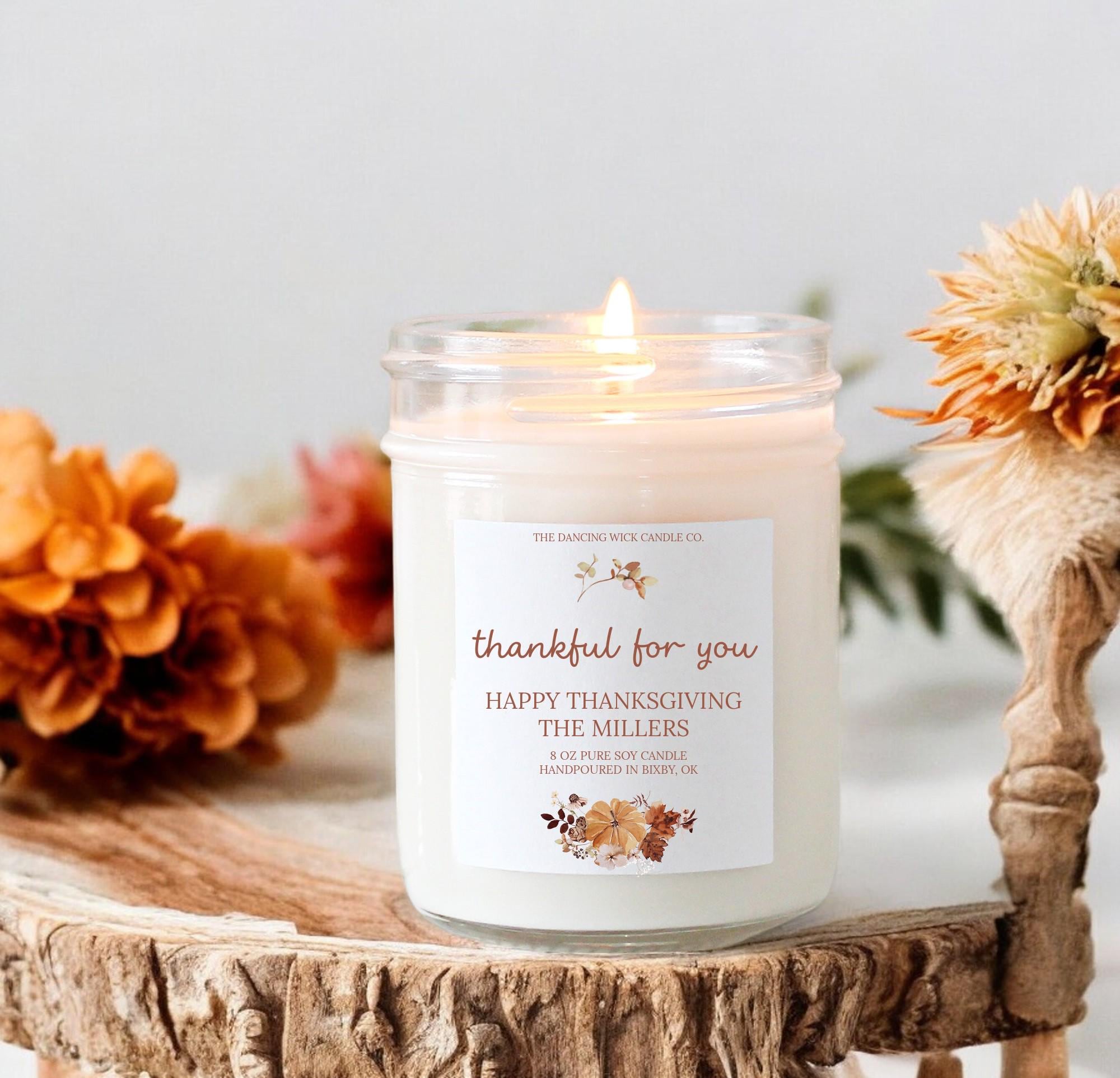 Thankful for you Fall Soy Candle / Autumn Decor / Cute Fall Decor / Thanksgiving / Hostess Gift / Scented Candle / Pumpkin Spice