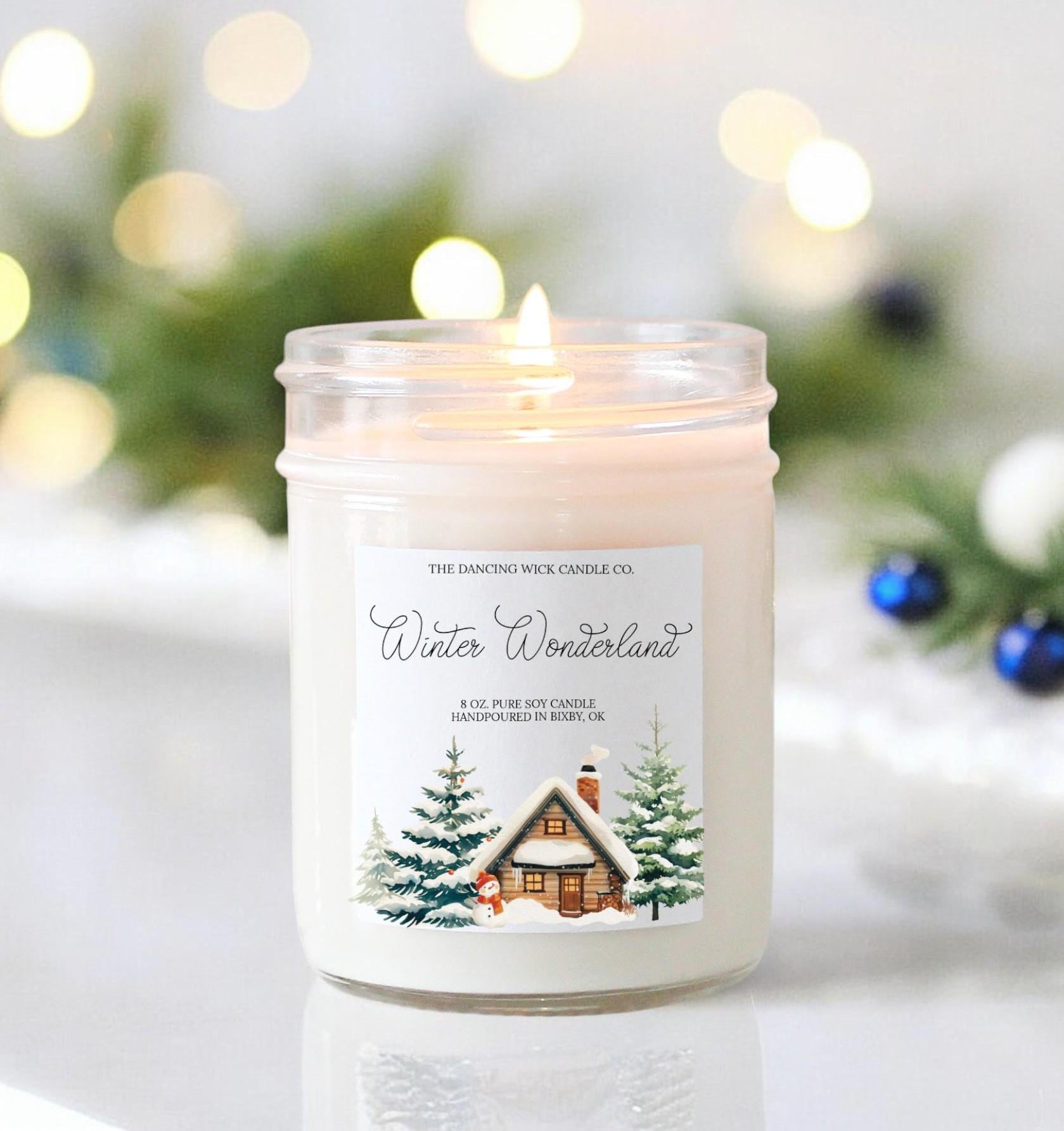 Winter Wonderland Soy Candle | Handpoured Holiday Candle | Pine, Eucalyptus, Balsam Scent | Cozy Christmas Gift | Stocking Stuffer