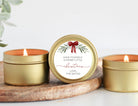 Christmas Candle Tins / Bulk Set of 10 / Have Yourself A Merry Little Christmas / Holiday Gift / Custom Candles Neighbor Christmas Gift