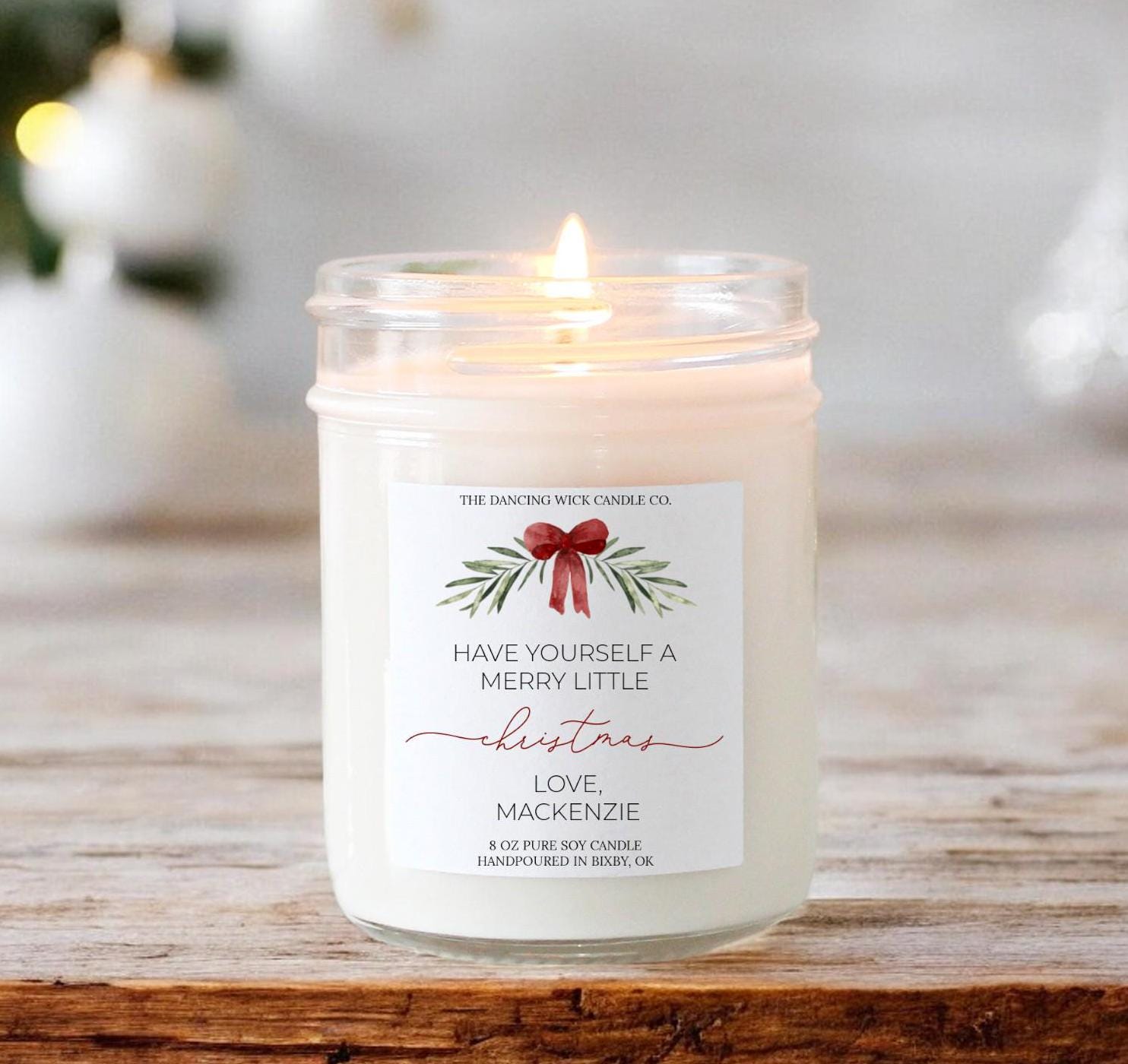 Personalized Merry Little Christmas Candle | Pure Soy Candle | Custom Holiday Gift | Hand-Poured Christmas Candle | Holiday Home Decor